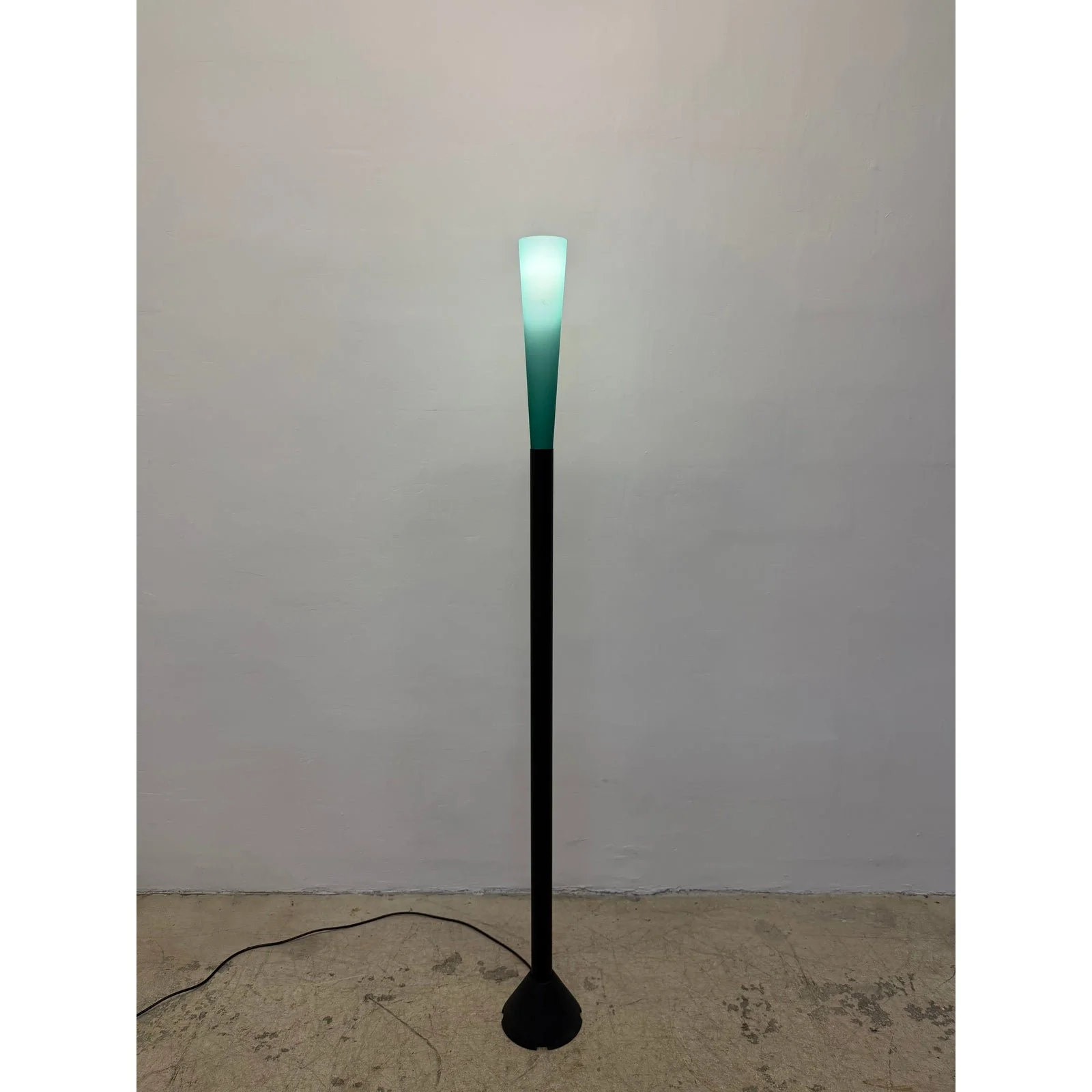 koch-and-lowy-postmodern-green-glass-and-steel-floor-lamp-1990s-3592