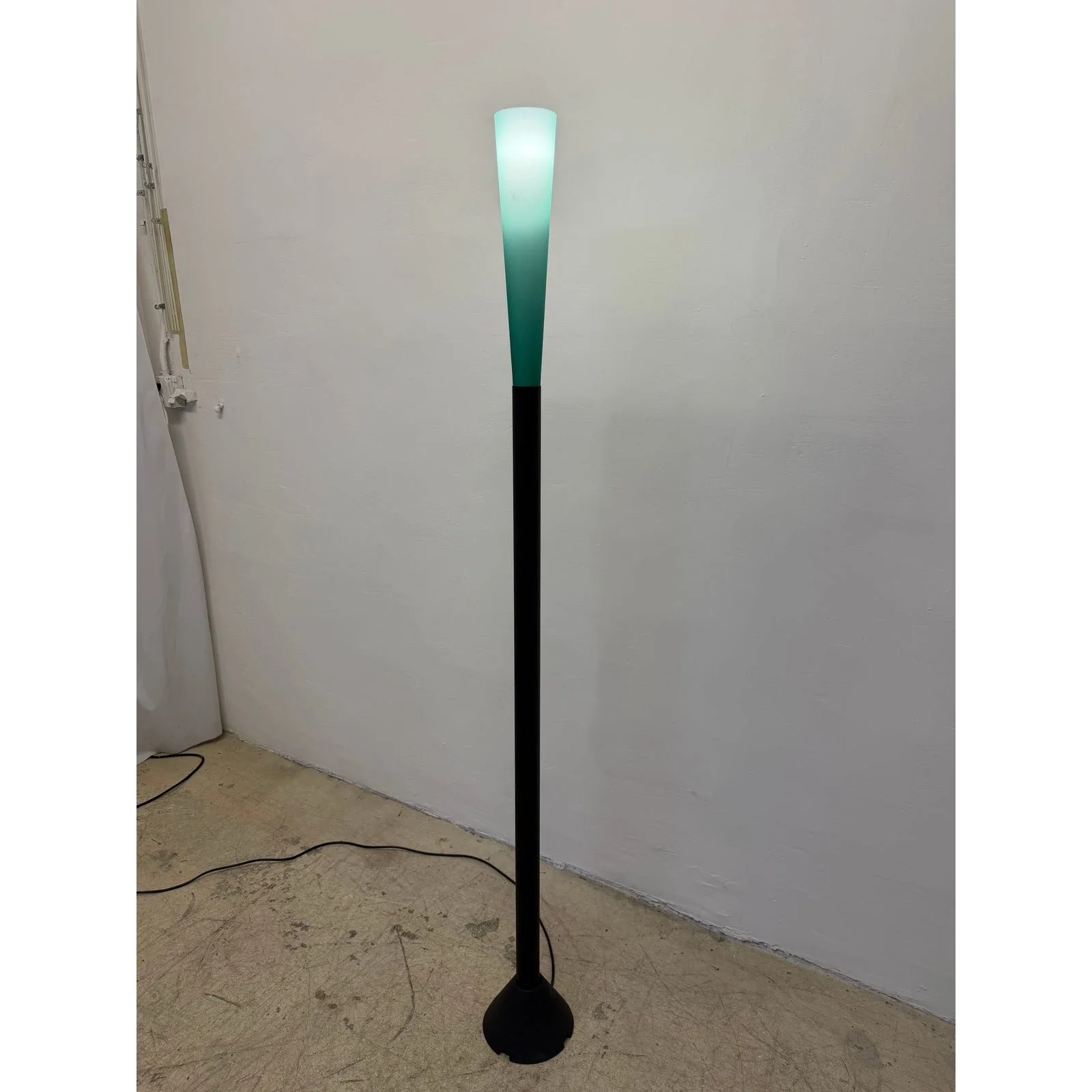 koch-and-lowy-postmodern-green-glass-and-steel-floor-lamp-1990s-2644