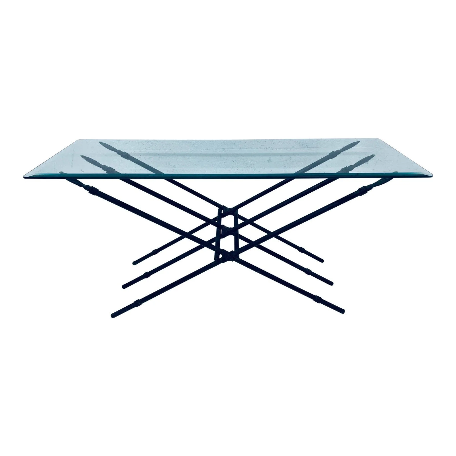 modern-bronzed-metal-spear-low-console-table-2751