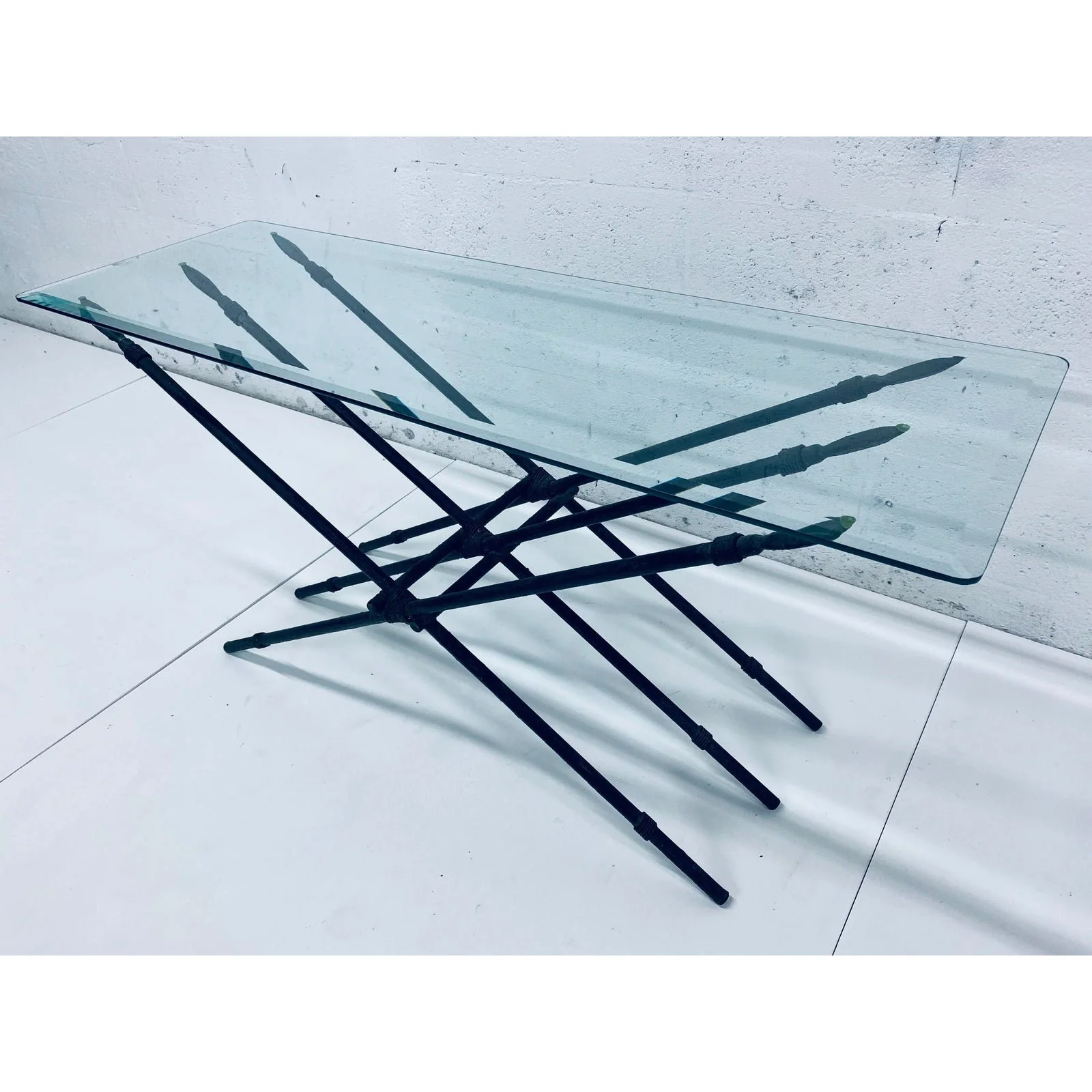 modern-bronzed-metal-spear-low-console-table-2626