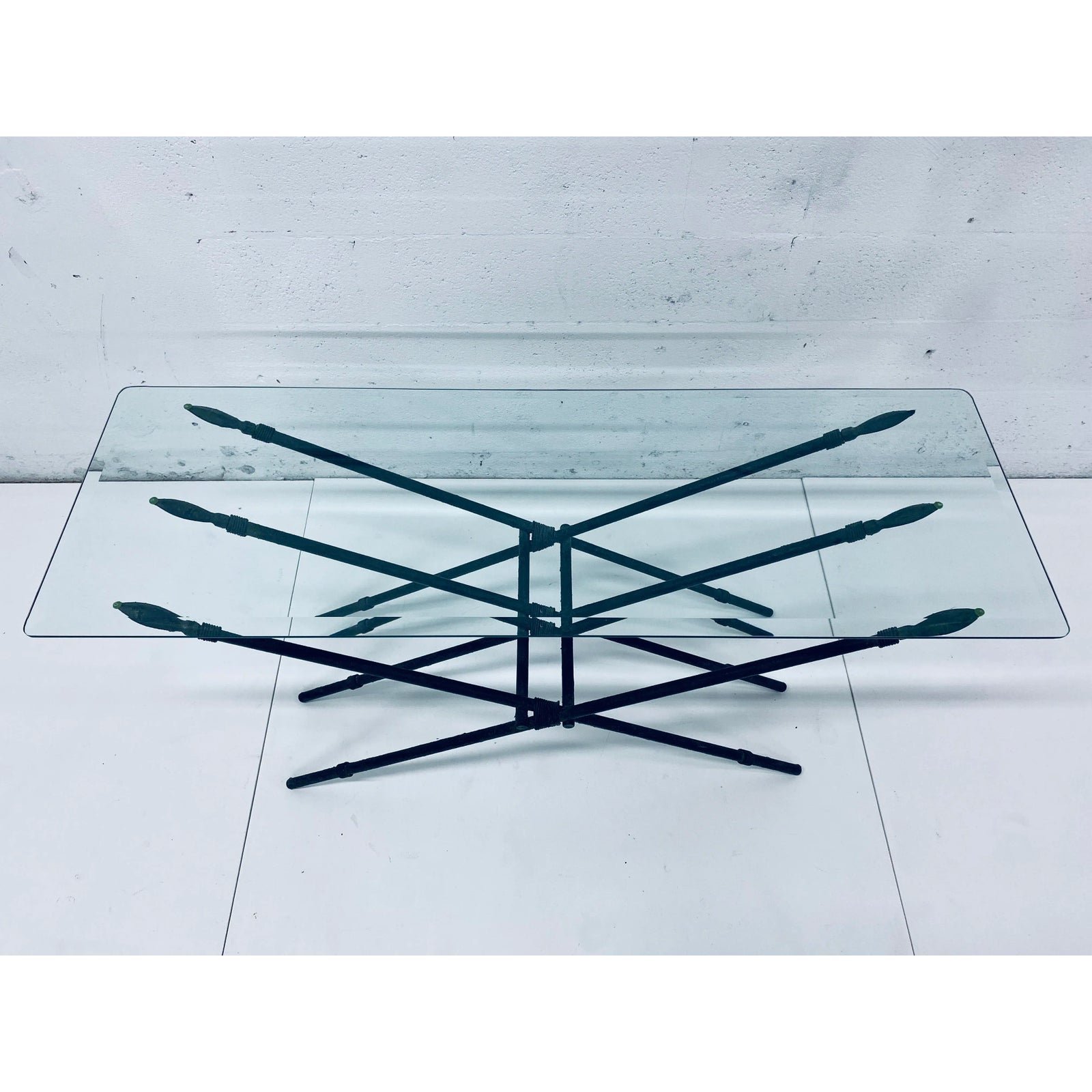 modern-bronzed-metal-spear-low-console-table-5210