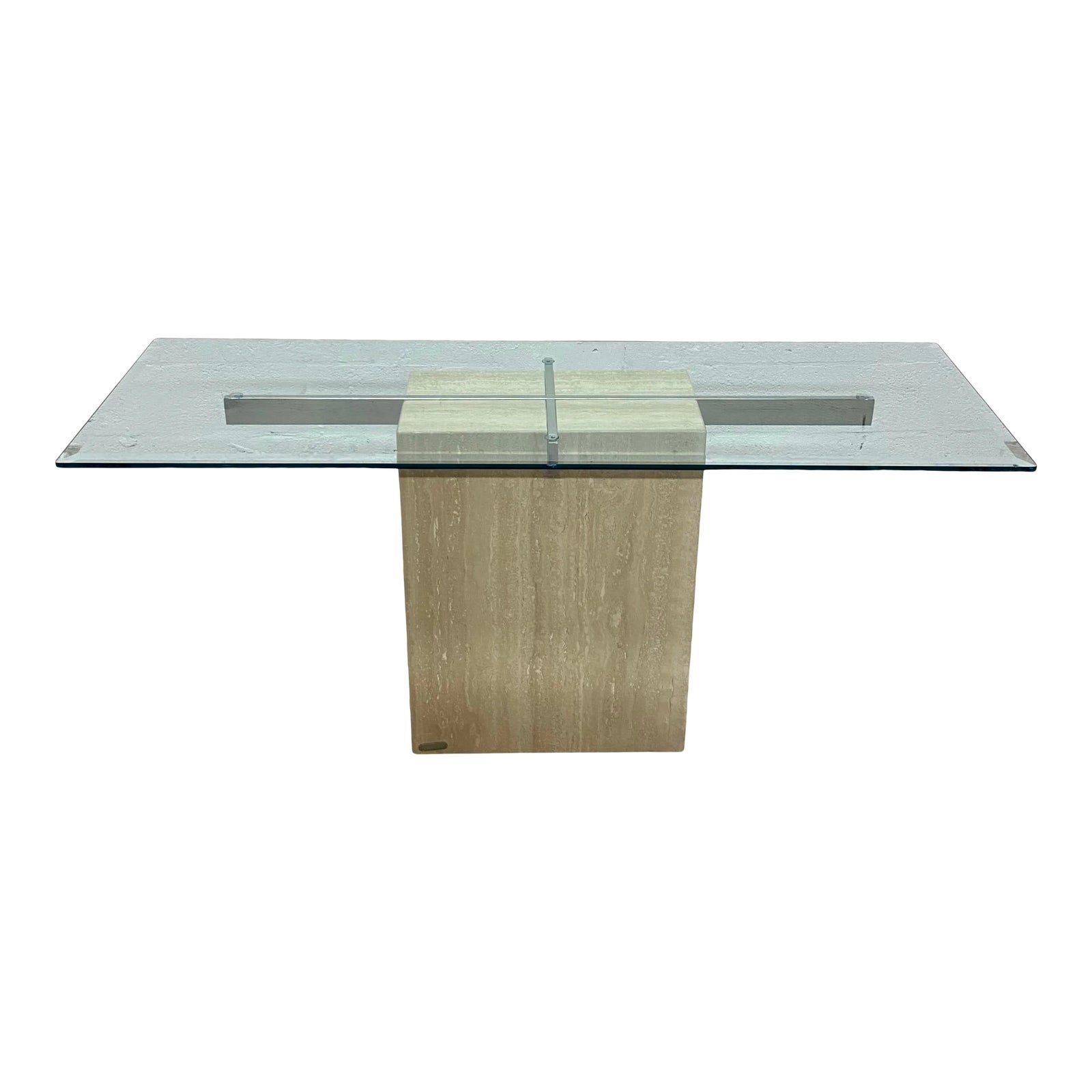 glass-top-rectangular-travertine-and-chrome-console-table-by-artedi-1781
