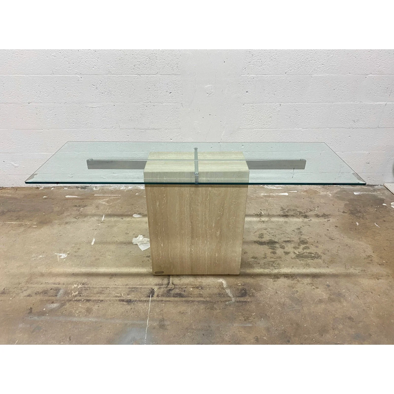 glass-top-rectangular-travertine-and-chrome-console-table-by-artedi-3049