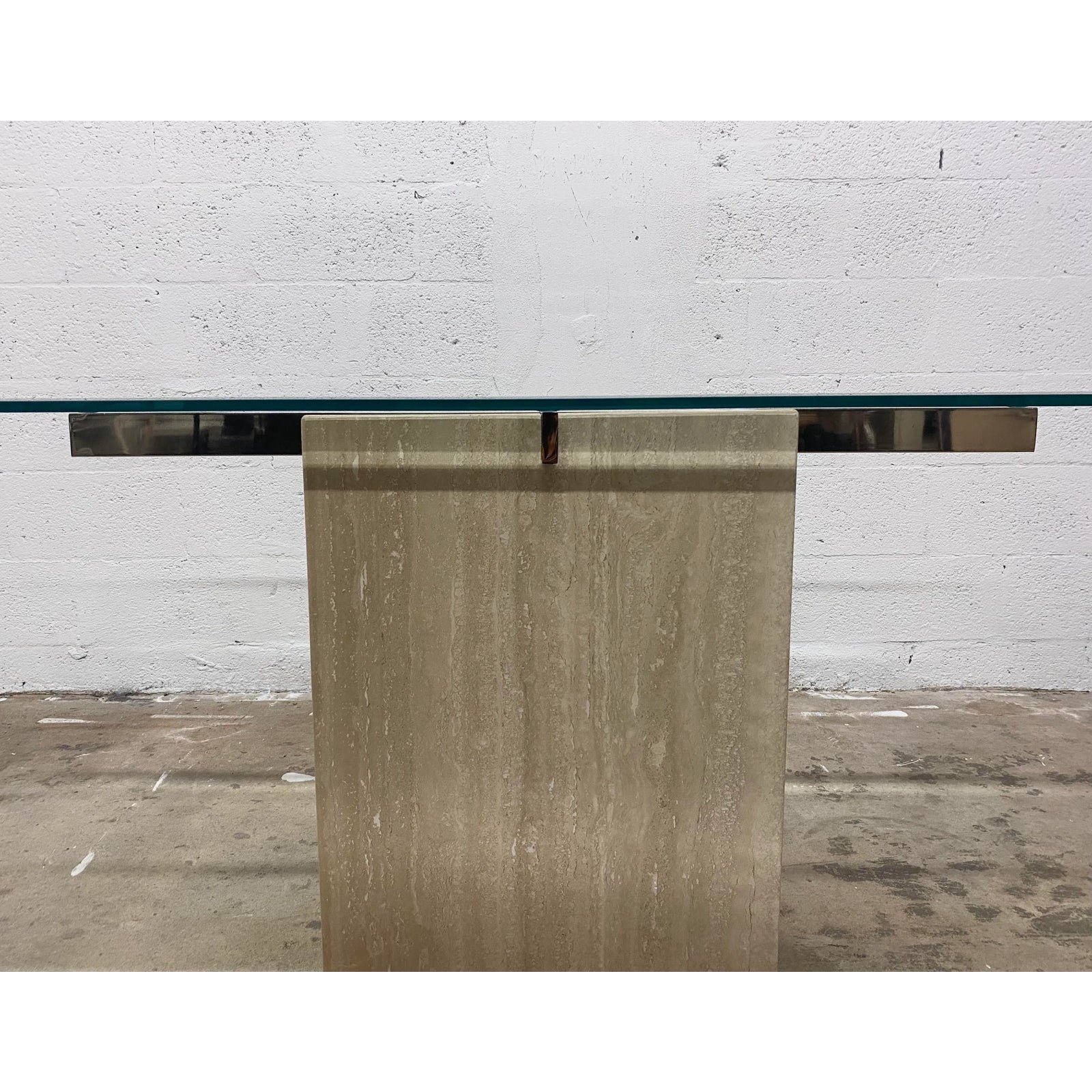 glass-top-rectangular-travertine-and-chrome-console-table-by-artedi-3892