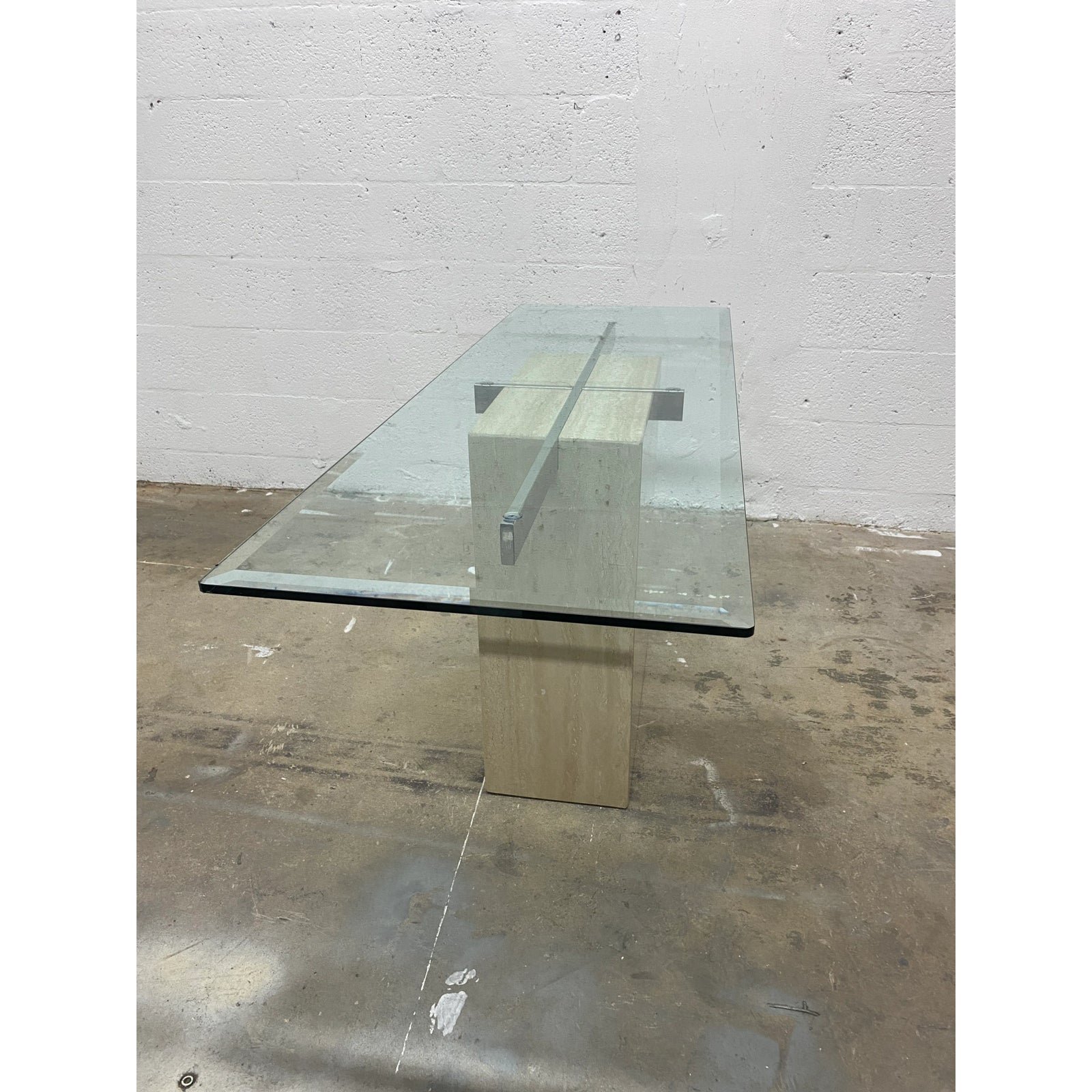 glass-top-rectangular-travertine-and-chrome-console-table-by-artedi-3547