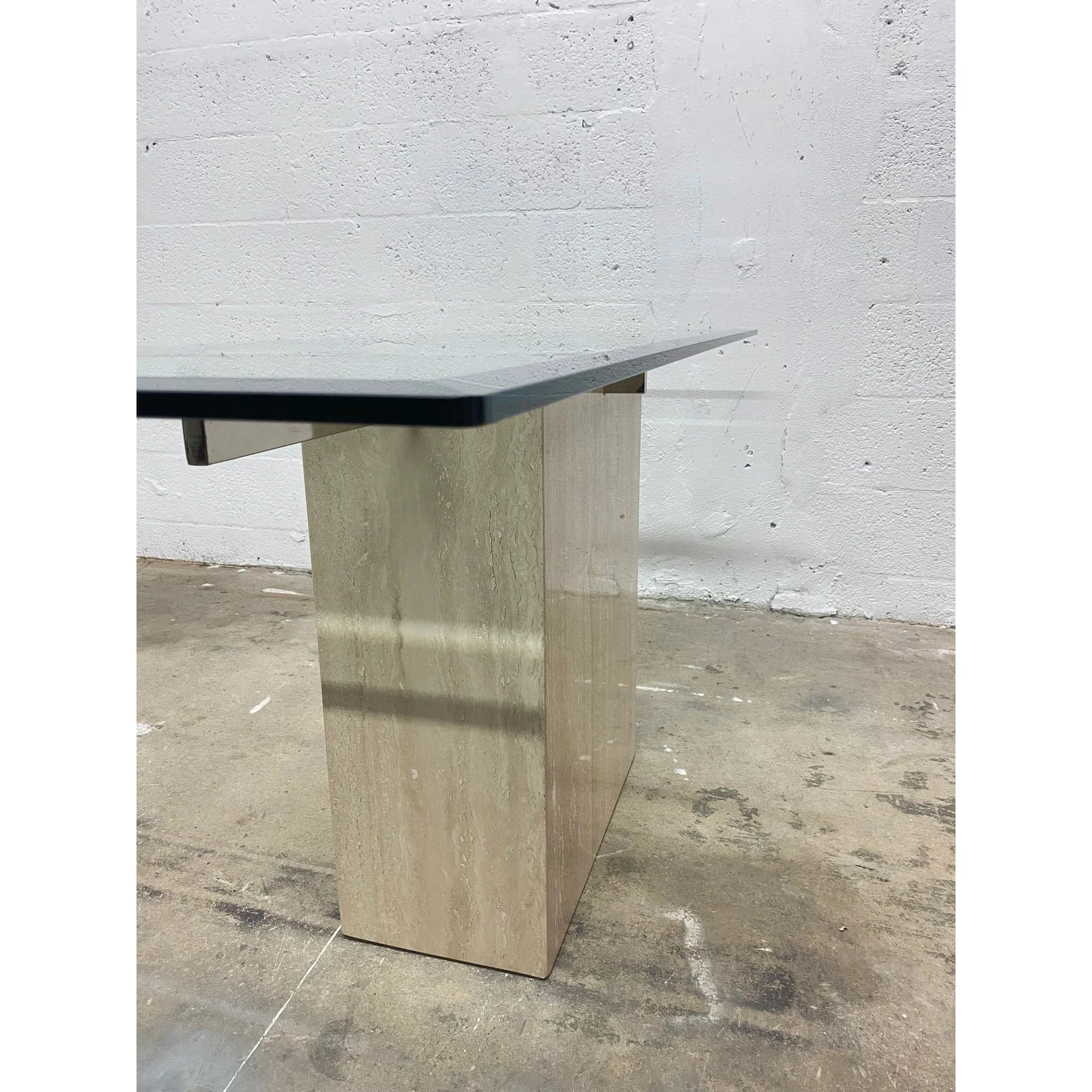 glass-top-rectangular-travertine-and-chrome-console-table-by-artedi-2270