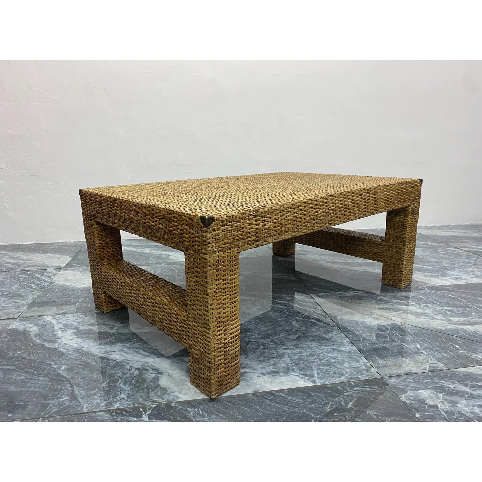 natural-fiber-woven-rattan-coffee-table-with-vintage-brass-corners-6097