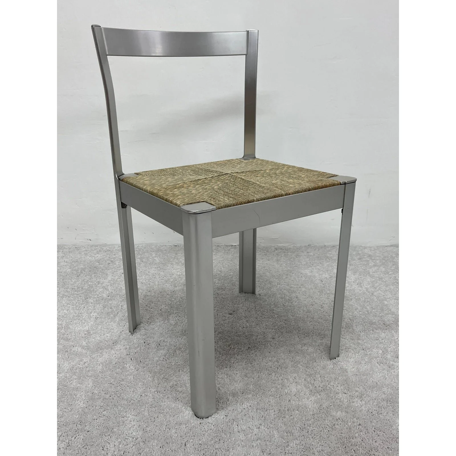 anodized-aluminum-with-cord-seat-vanity-dining-or-side-chair-italy-1980