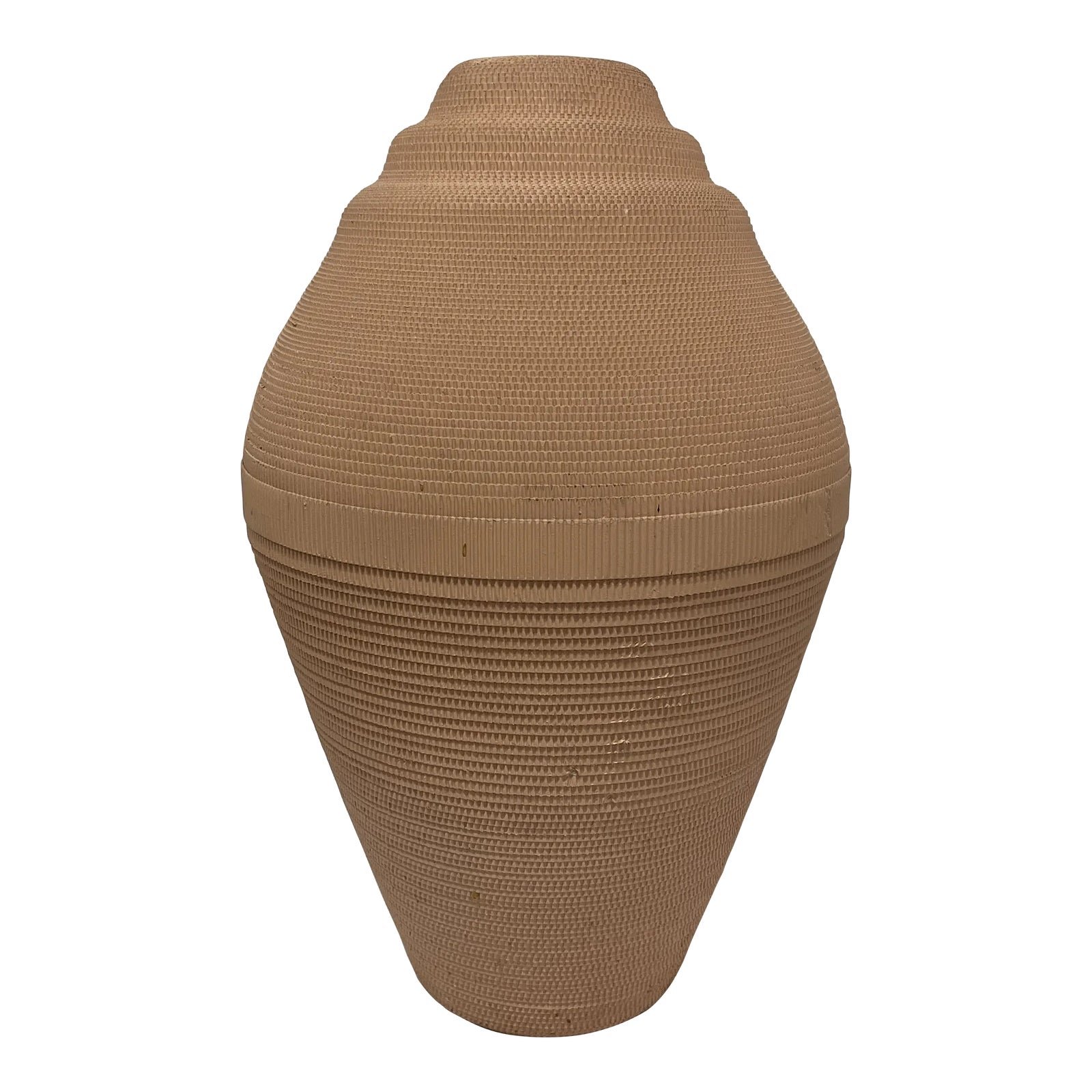 1980s-postmodern-dusty-peach-corrugated-cardboard-vase-by-flute-chicago-2603