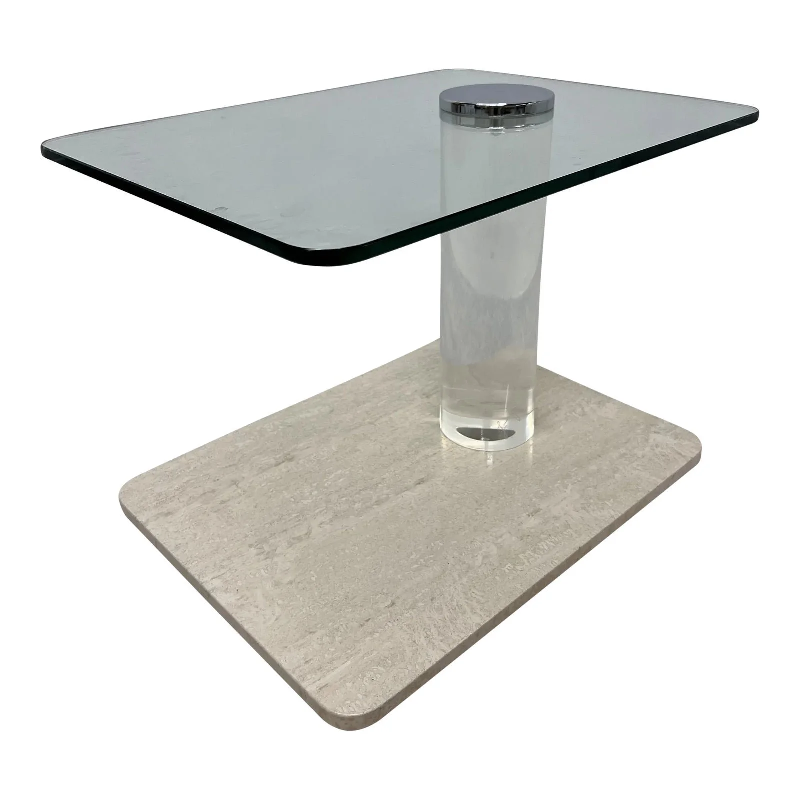lion-in-frost-travertine-and-glass-side-table-with-lucite-column-1970s-3369
