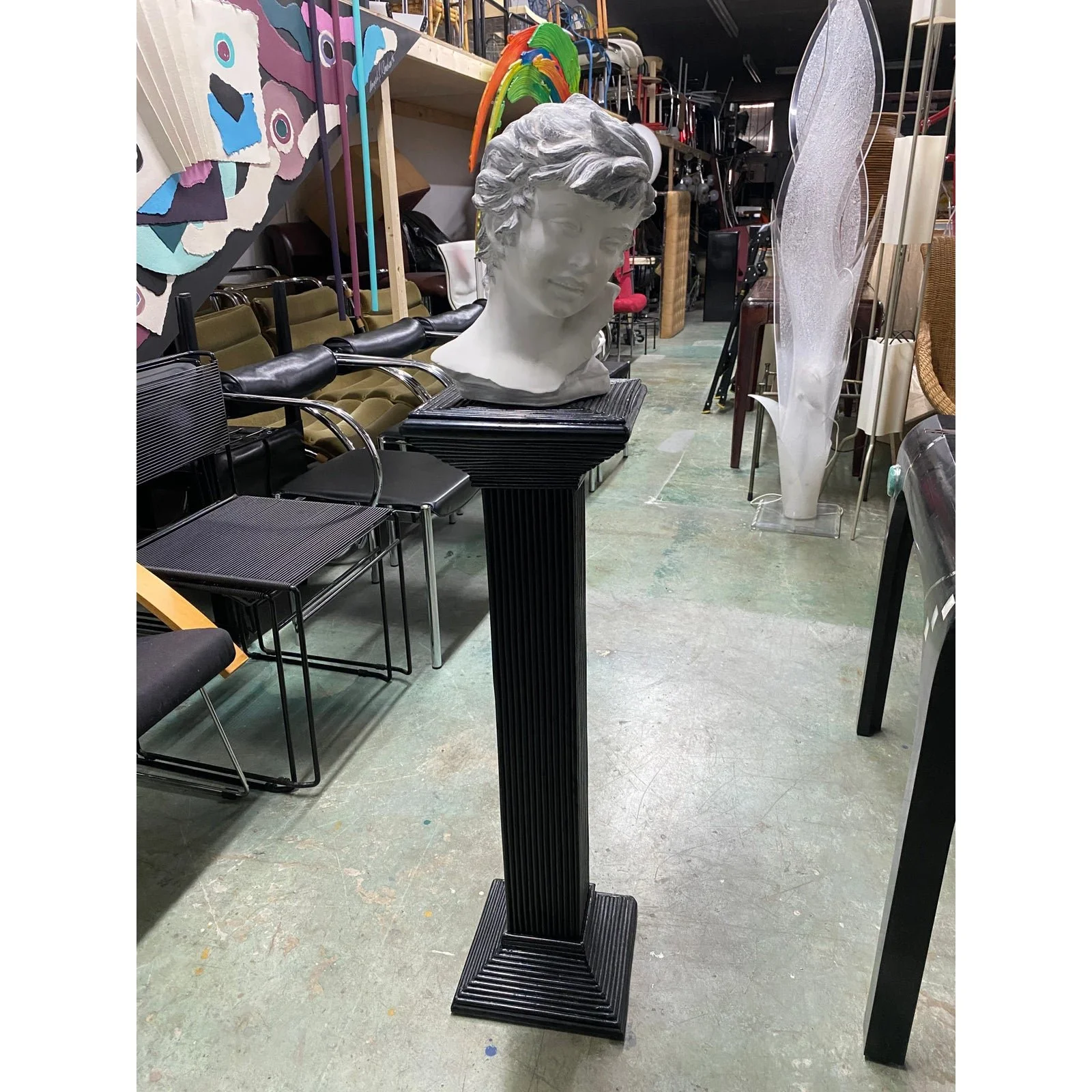 mid-century-black-lacquered-pencil-reed-rattan-pedestal-table-4249