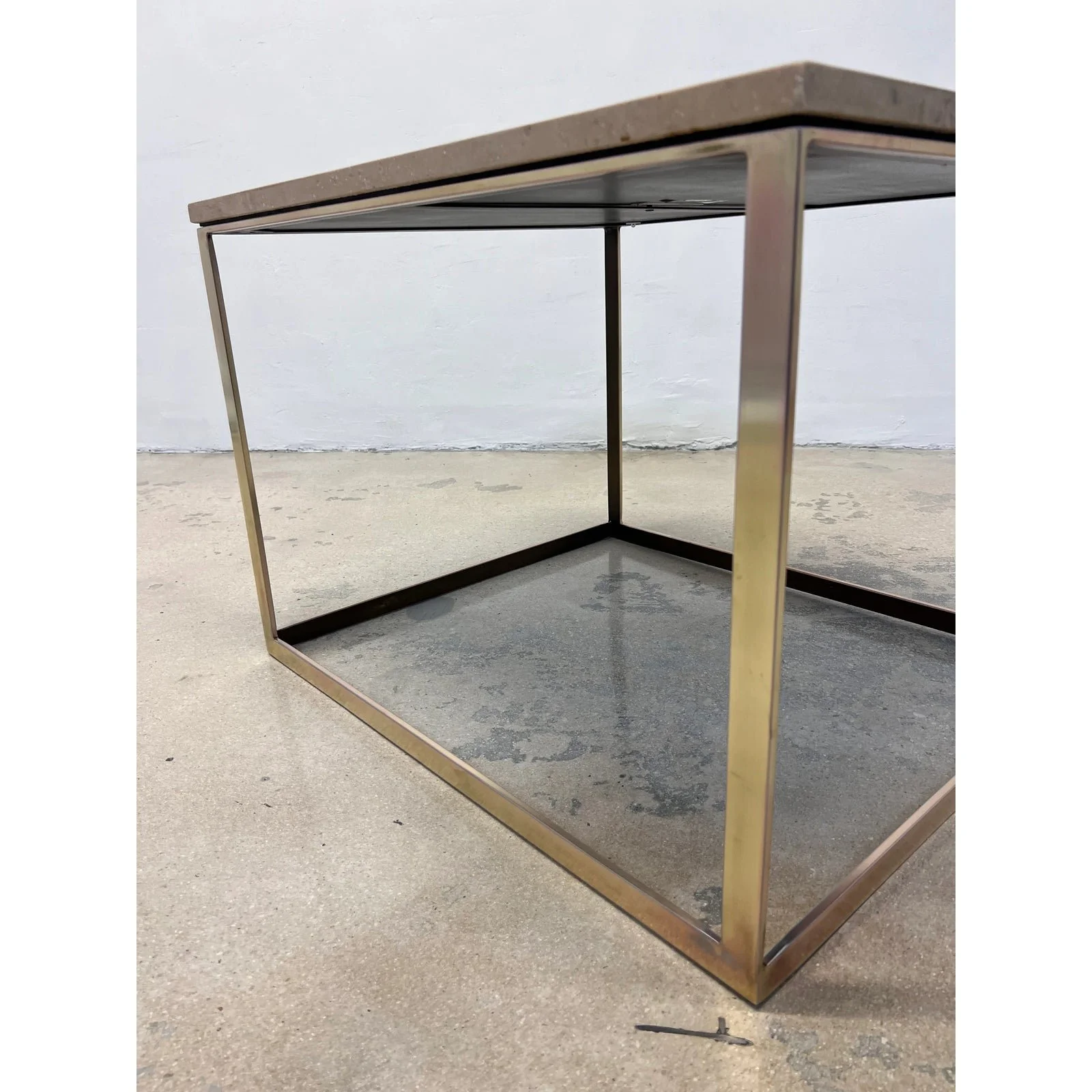 mitchell-gold-bob-williams-travertine-and-brass-bronze-side-table-7022