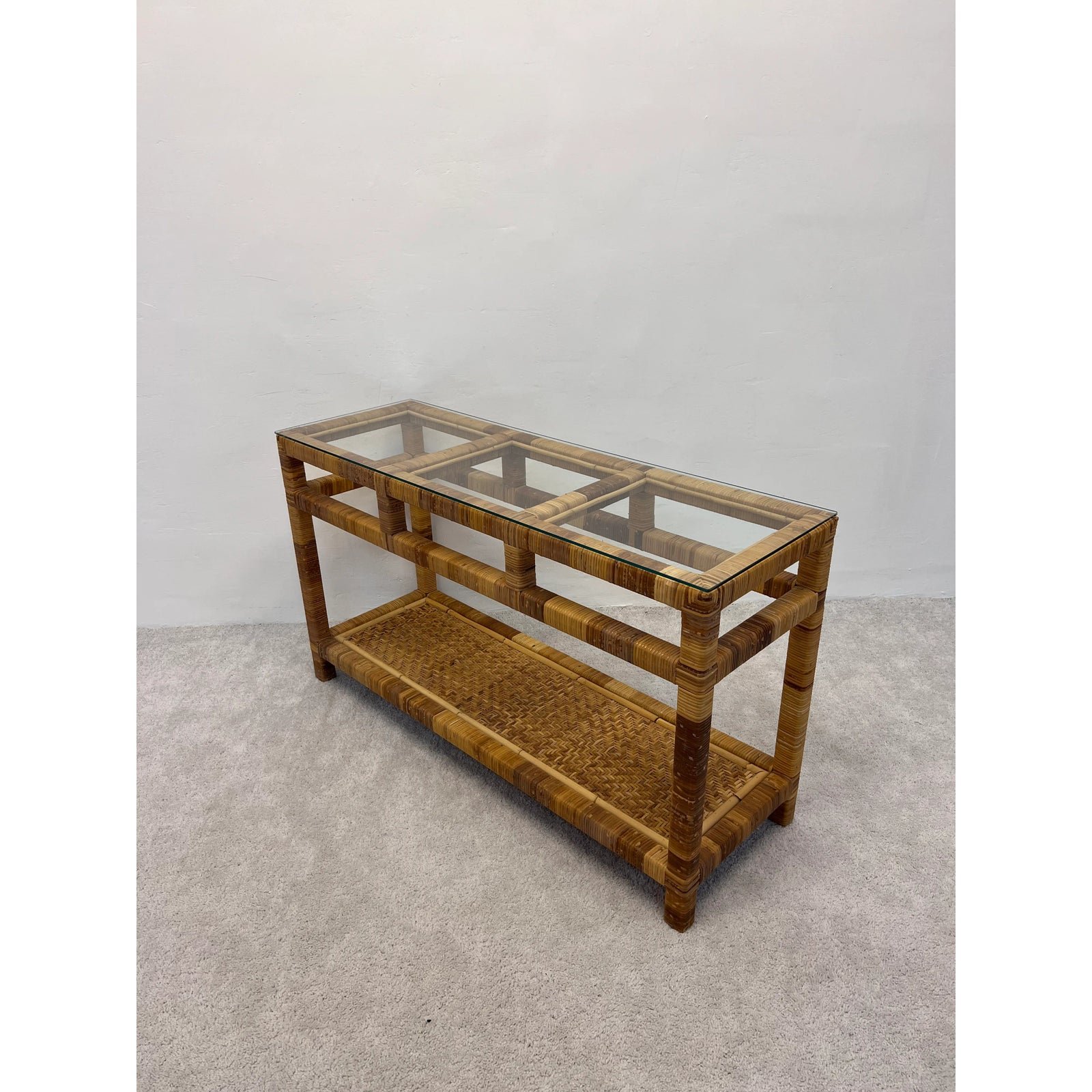 mid-century-rattan-and-glass-top-console-table-0642