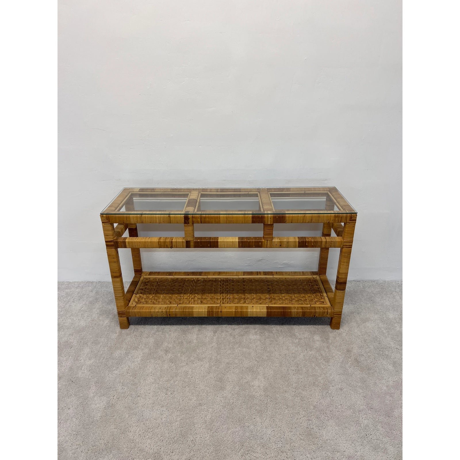mid-century-rattan-and-glass-top-console-table-1783