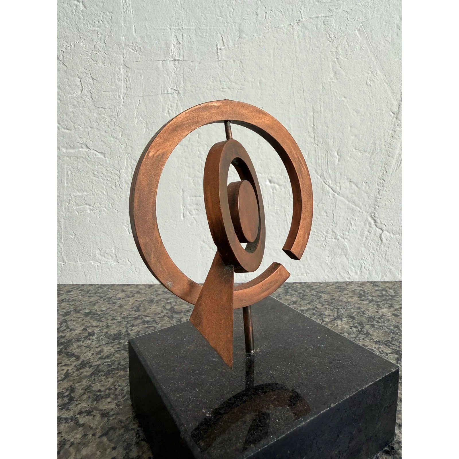 pietrina-checcacci-brazilian-modern-kinetic-copper-sculpture-on-black-granite-base-8291
