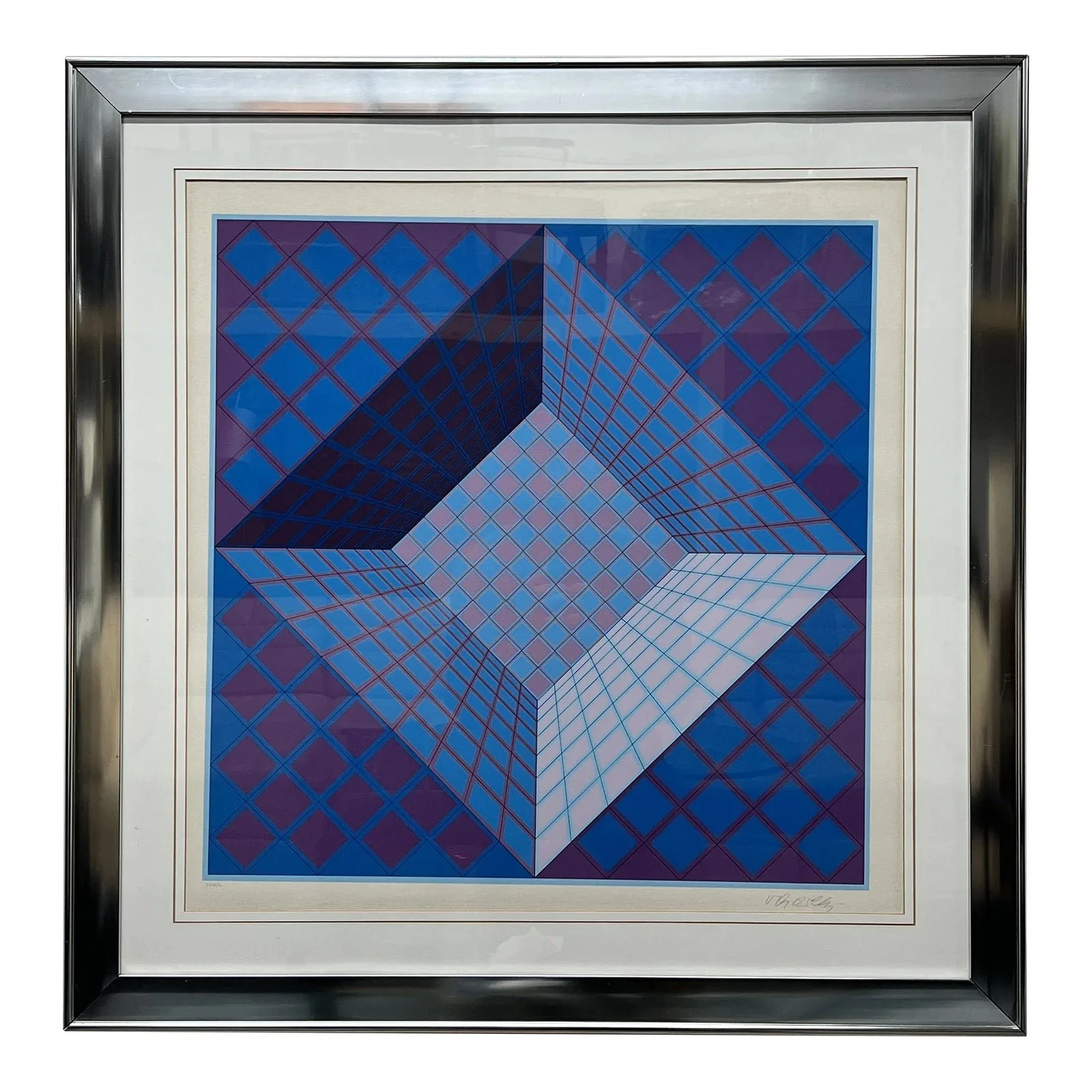 victor-vasarely-limited-edition-op-art-lithograph-signed-and-numbered-1470