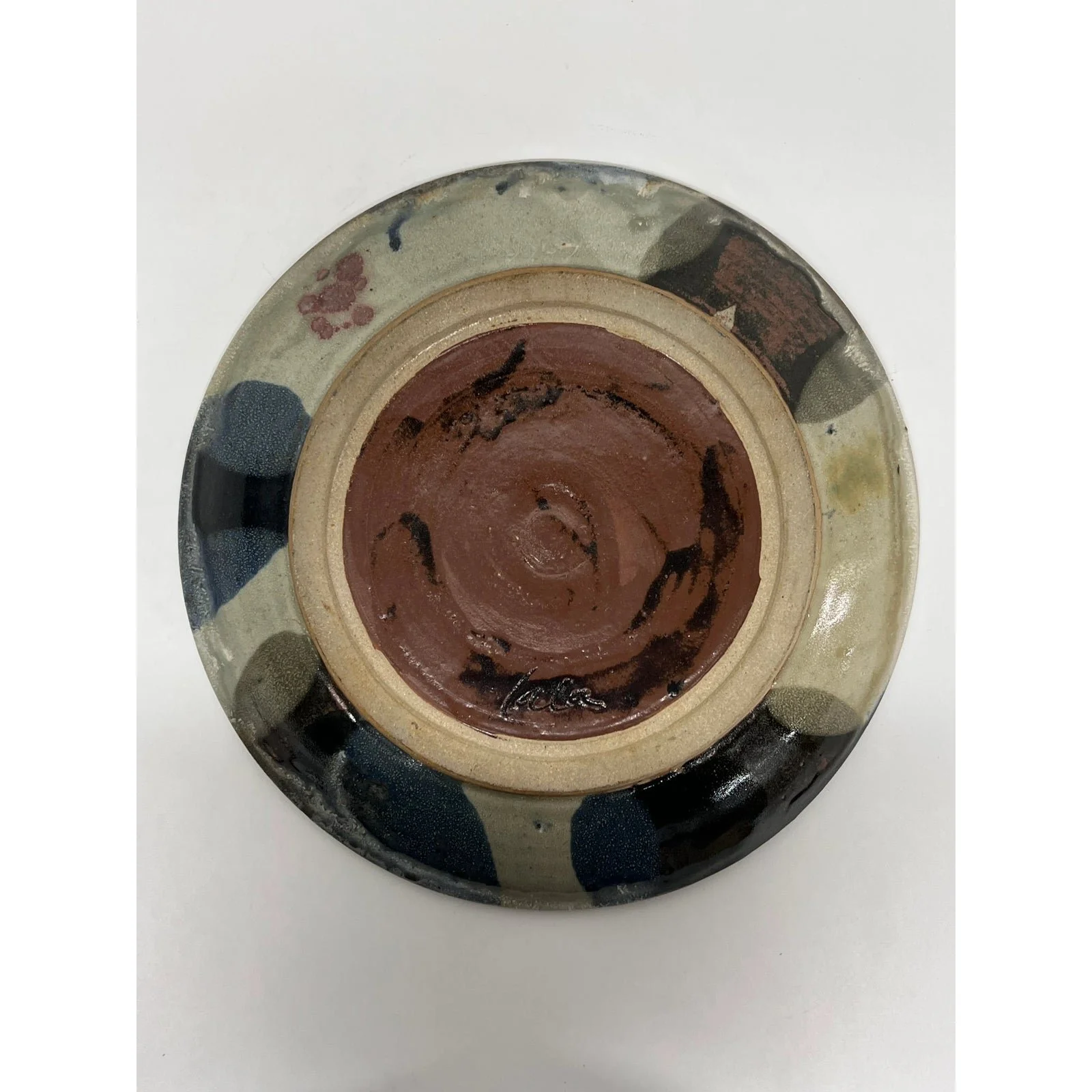 mid-century-glazed-studio-pottery-ceramic-charger-or-plate-signed-9834