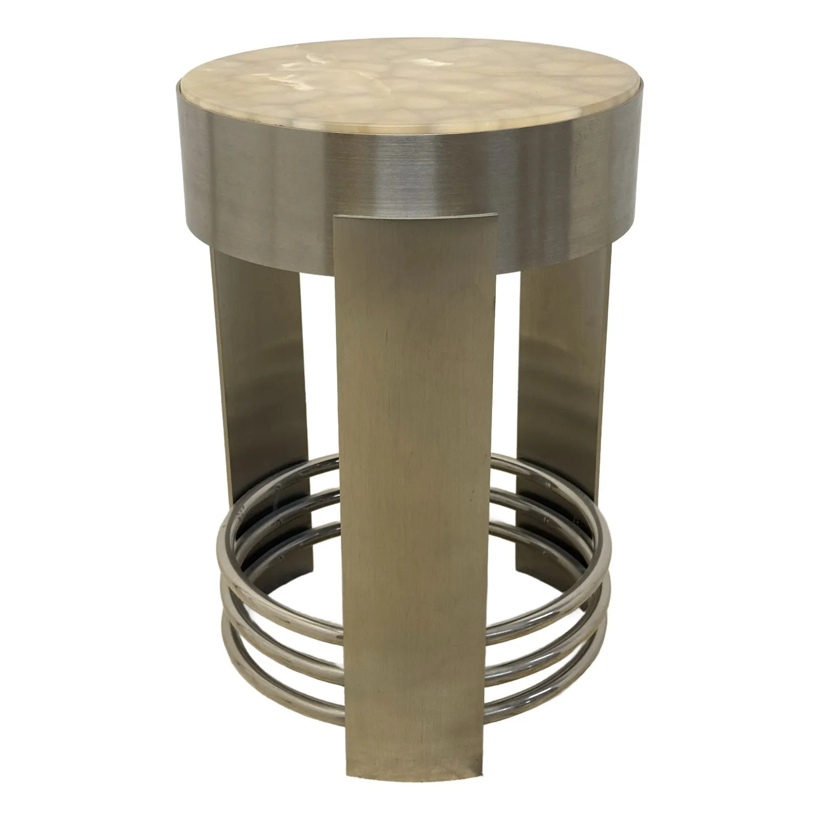art-deco-revival-brushed-steel-and-chrome-accent-occasional-table-1980s-6960