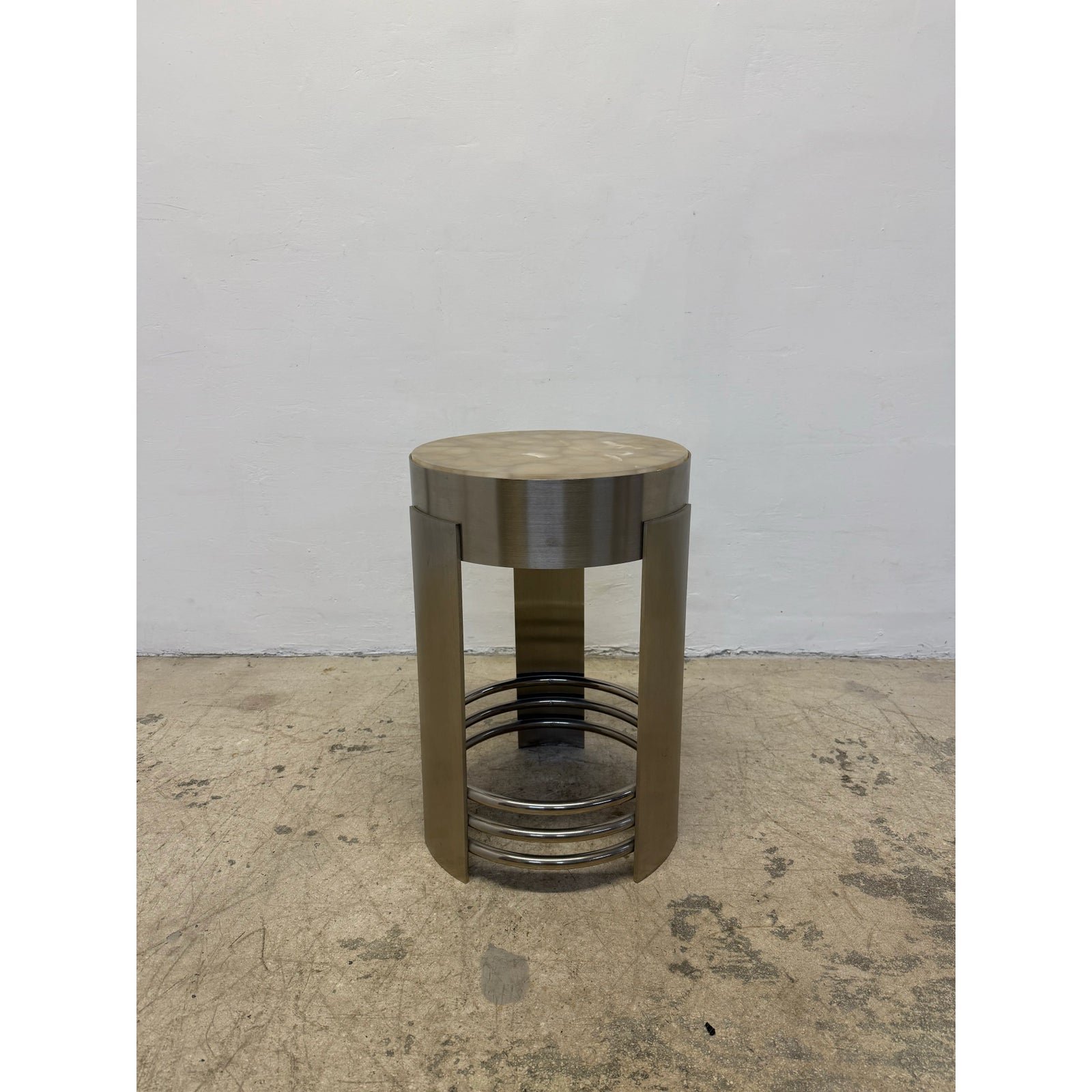 art-deco-revival-brushed-steel-and-chrome-accent-occasional-table-1980s-9461