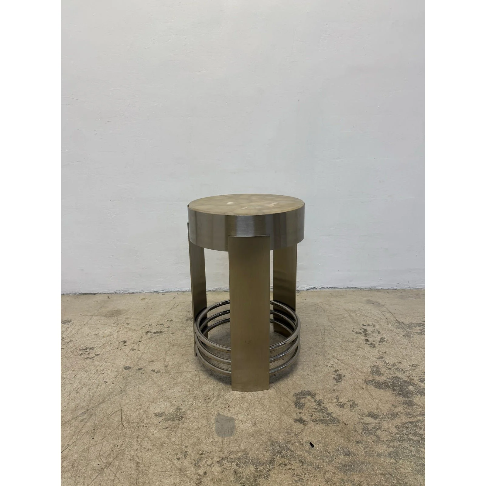 art-deco-revival-brushed-steel-and-chrome-accent-occasional-table-1980s-8815