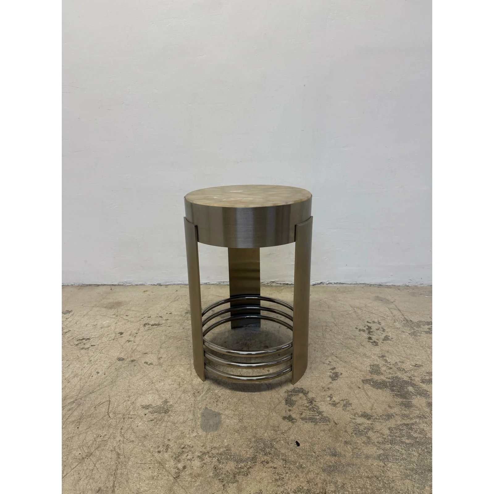art-deco-revival-brushed-steel-and-chrome-accent-occasional-table-1980s-8595