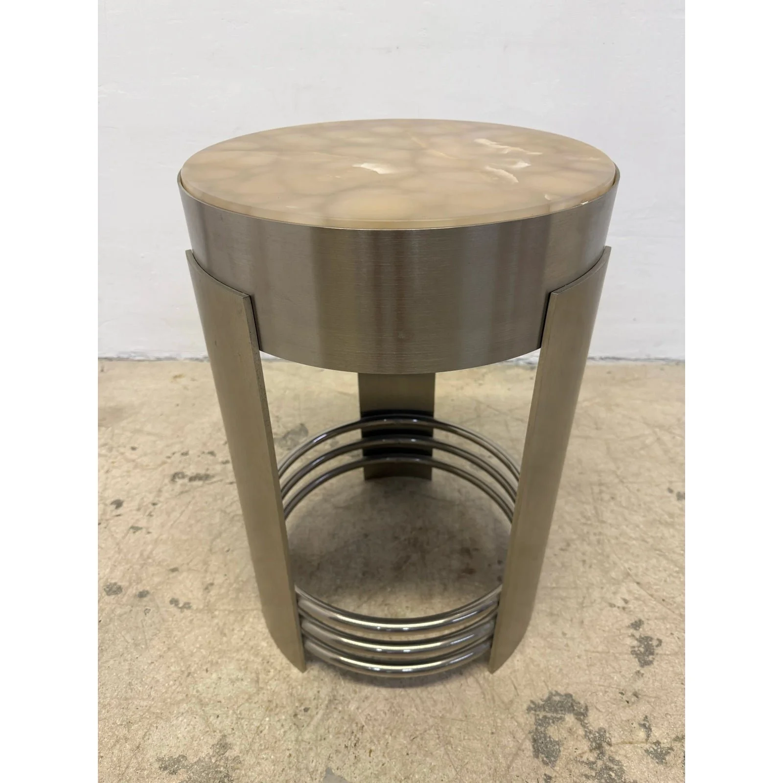 art-deco-revival-brushed-steel-and-chrome-accent-occasional-table-1980s-7088