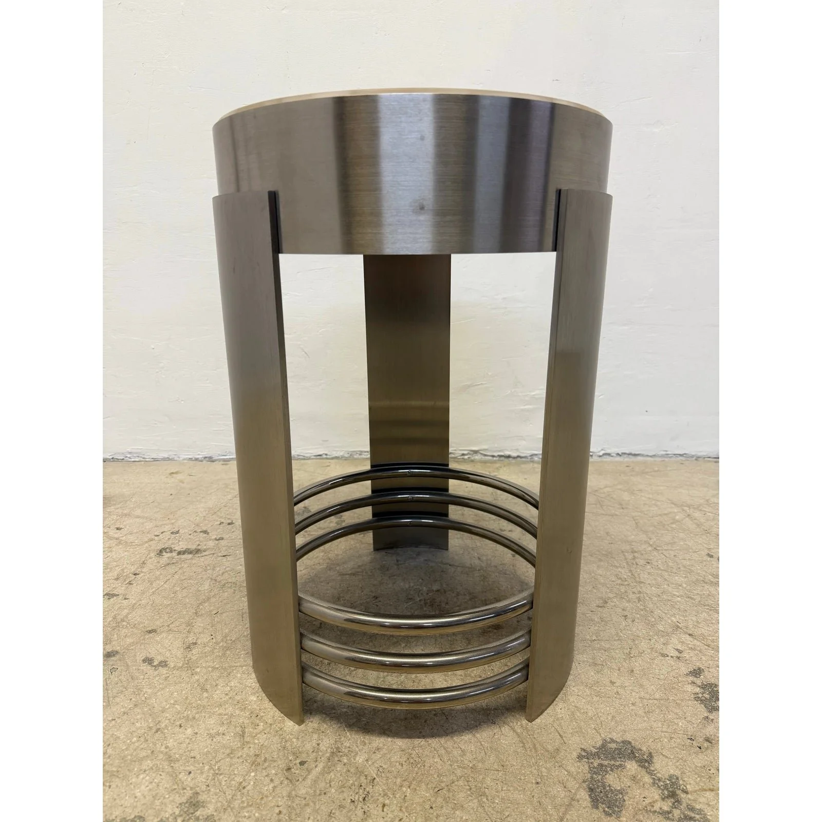 art-deco-revival-brushed-steel-and-chrome-accent-occasional-table-1980s-8519