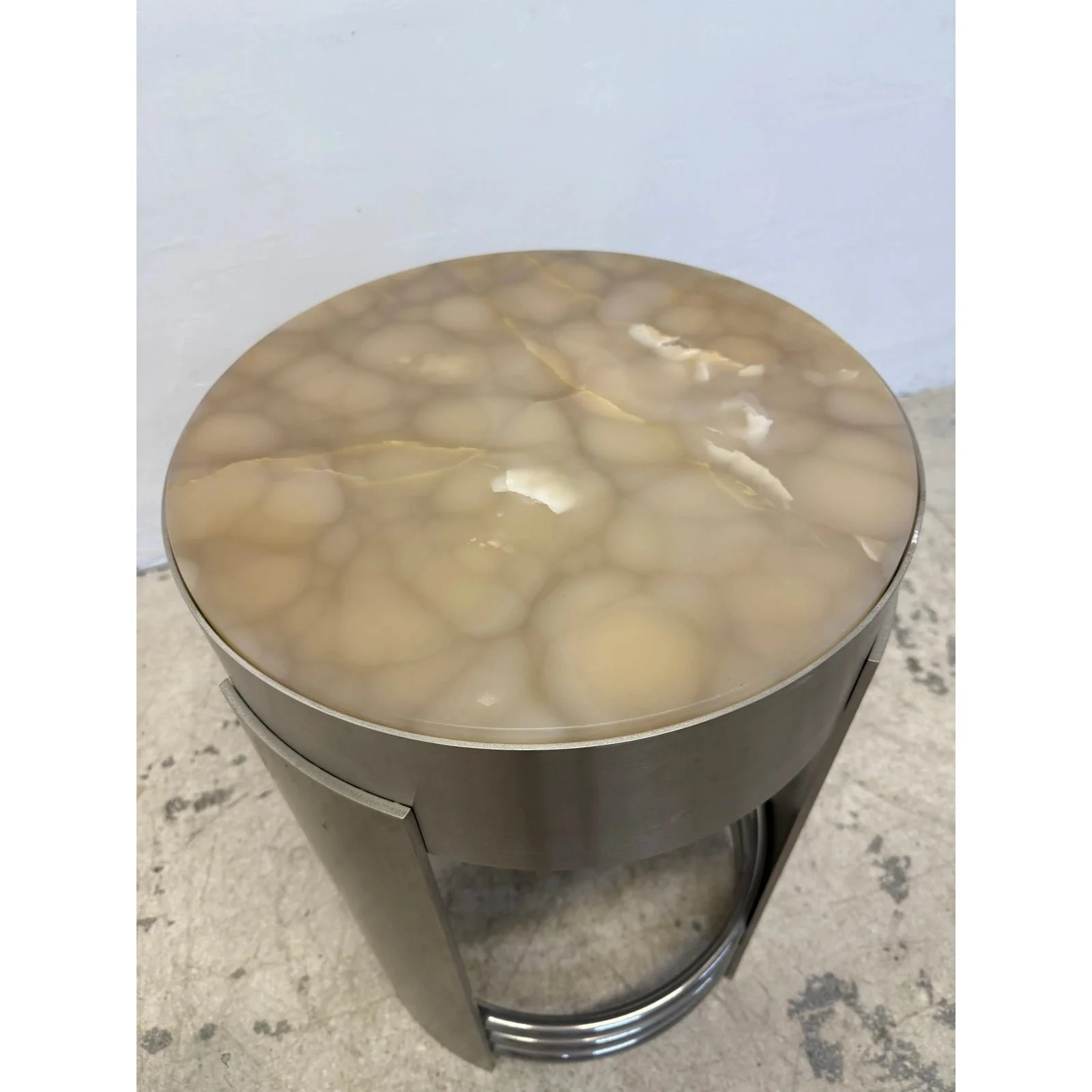 art-deco-revival-brushed-steel-and-chrome-accent-occasional-table-1980s-7231