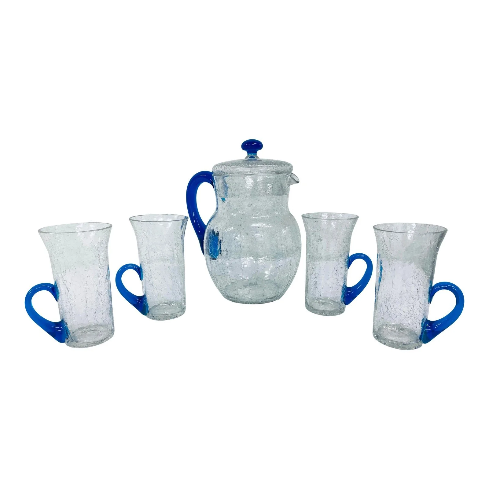 crackle-glass-pitcher-and-tumbler-set-by-morgantown-4582