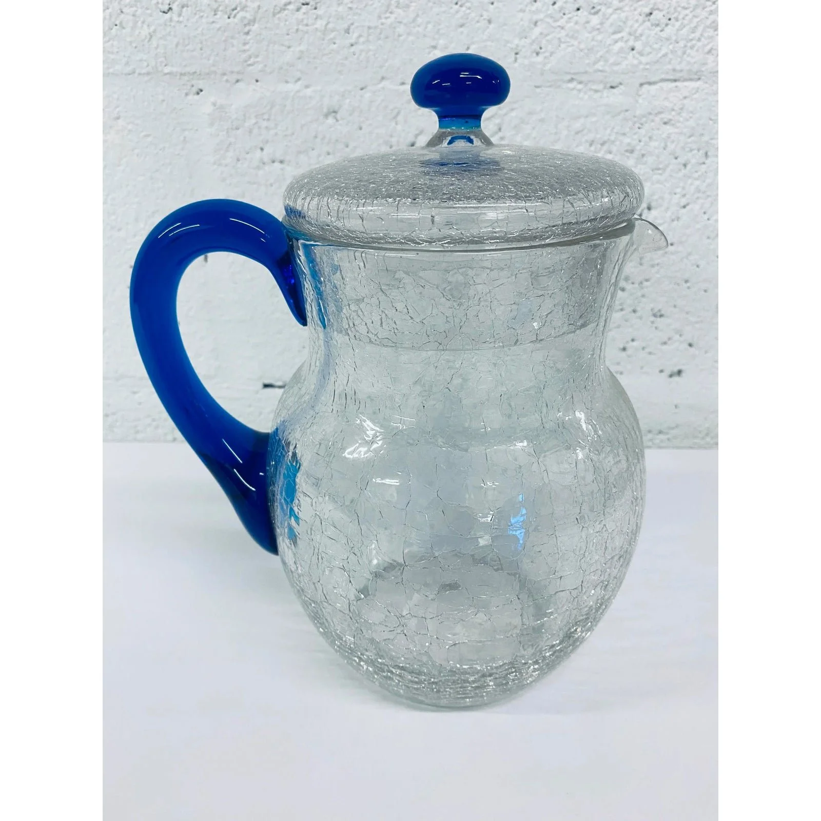 crackle-glass-pitcher-and-tumbler-set-by-morgantown-3790