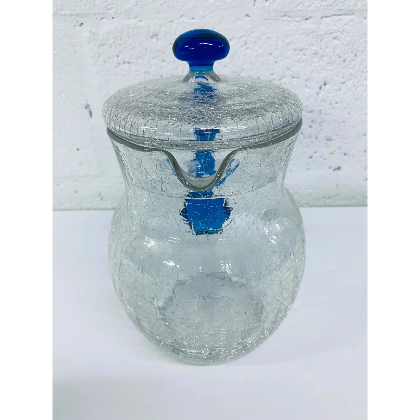 crackle-glass-pitcher-and-tumbler-set-by-morgantown-0597