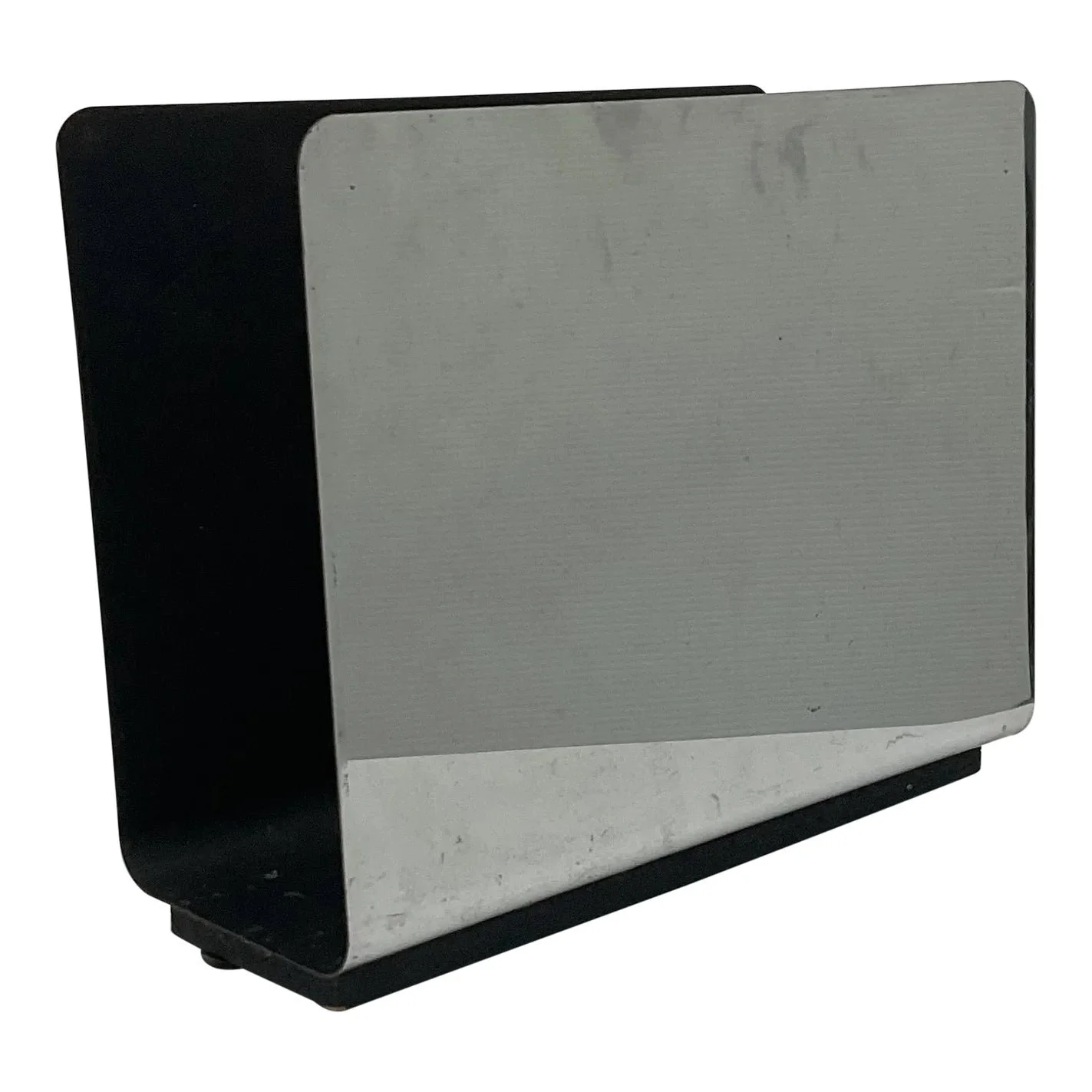 mid-century-modern-chrome-and-black-steel-magazine-rack-9859