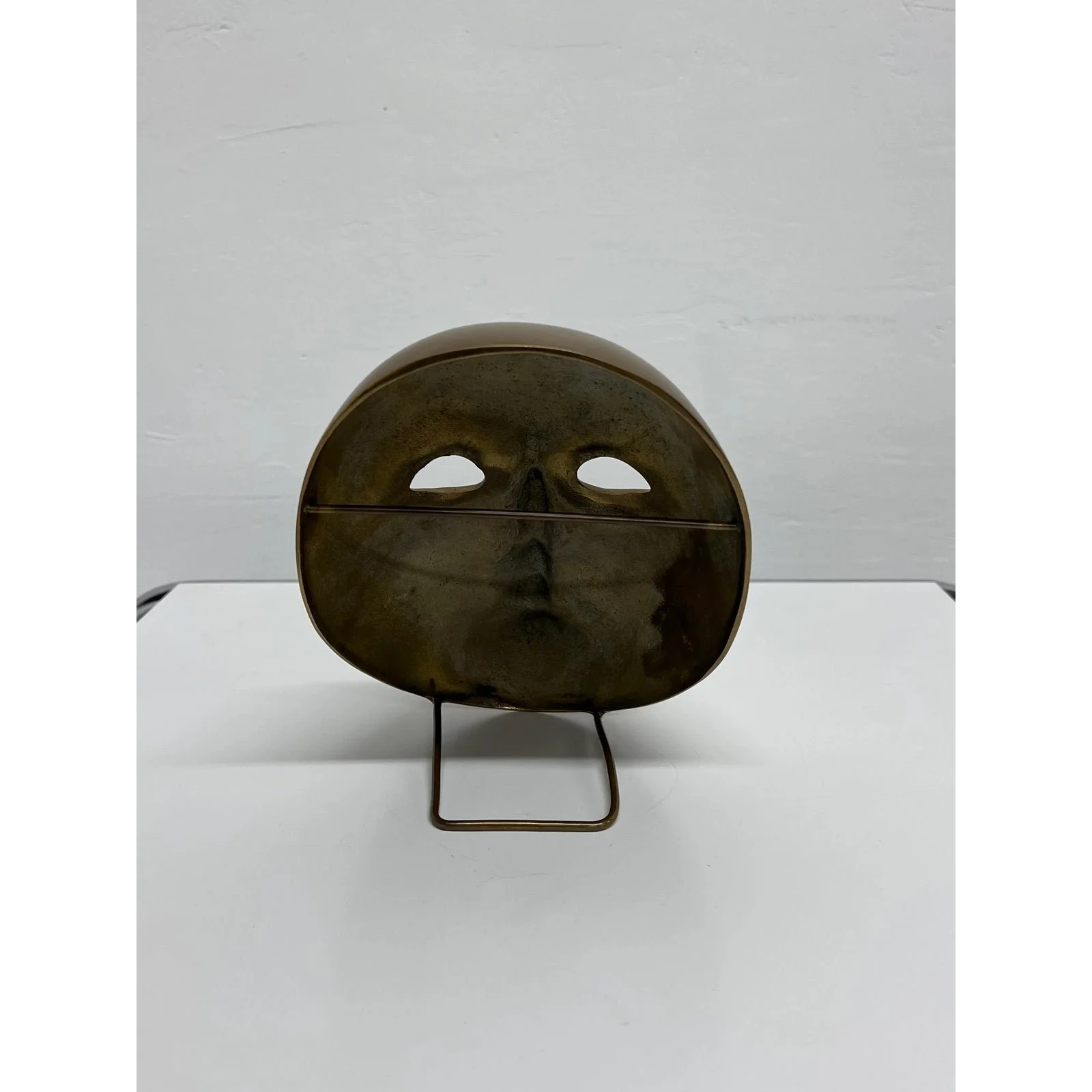 polished-bronze-venetian-mask-sculpture-by-volere-1994-3507