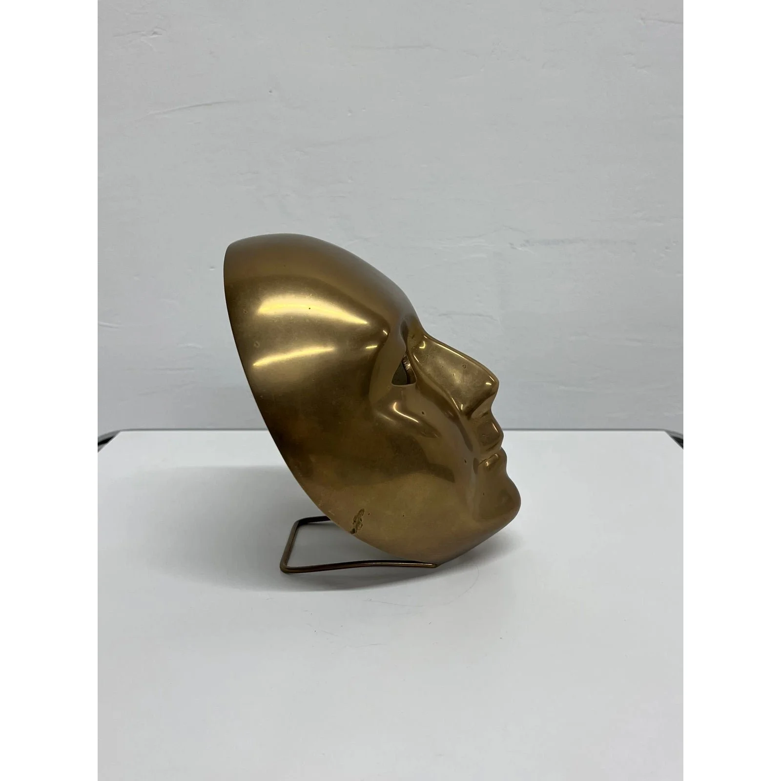 polished-bronze-venetian-mask-sculpture-by-volere-1994-2996