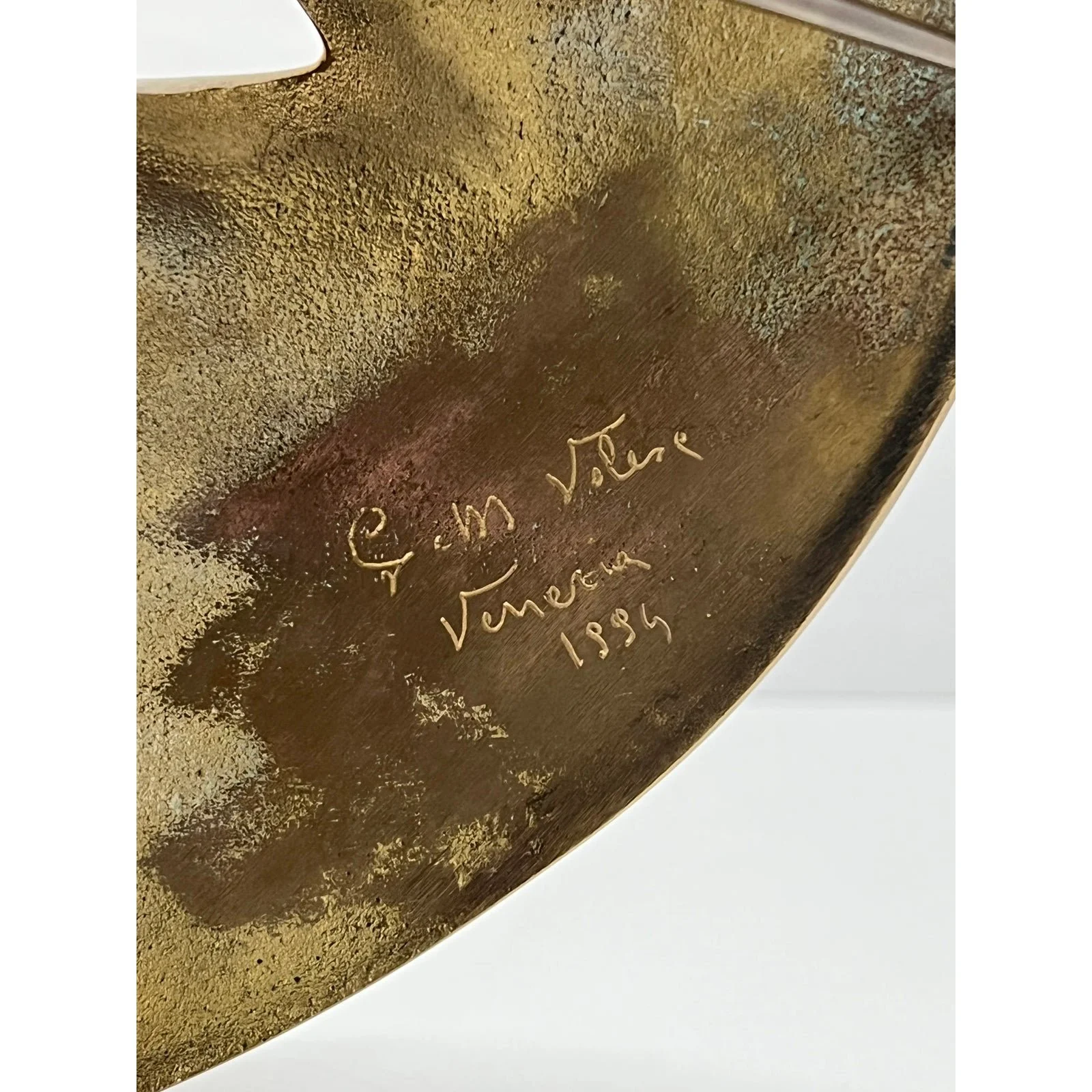 polished-bronze-venetian-mask-sculpture-by-volere-1994-4754