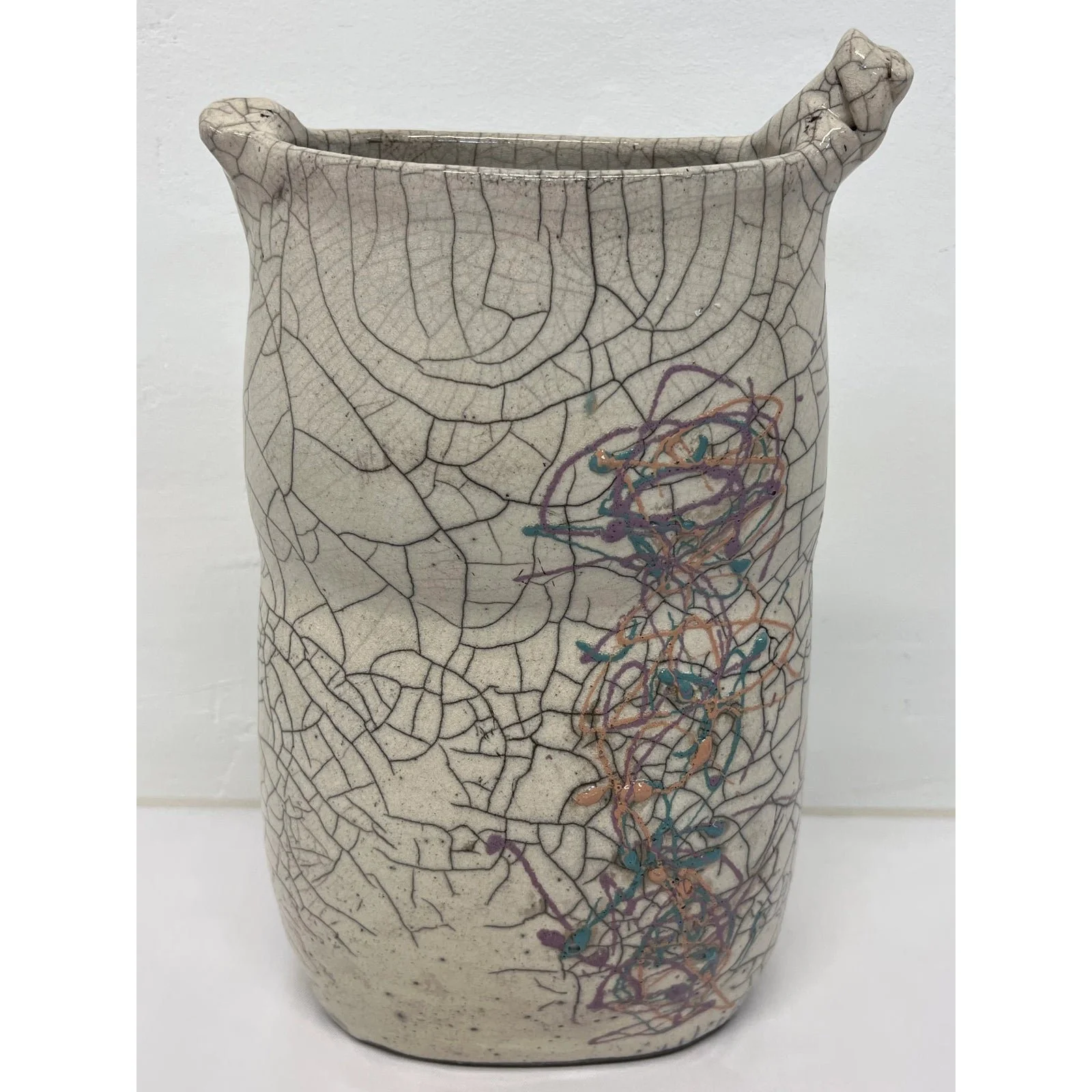postmodern-crackled-glaze-studio-pottery-vase-with-colorful-design-1980