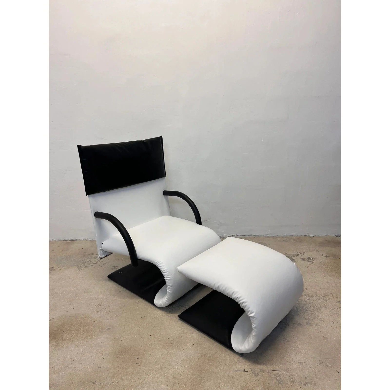 claude-brisson-postmodern-zen-lounge-chair-and-footrest-for-ligne-roset-1980s-9093