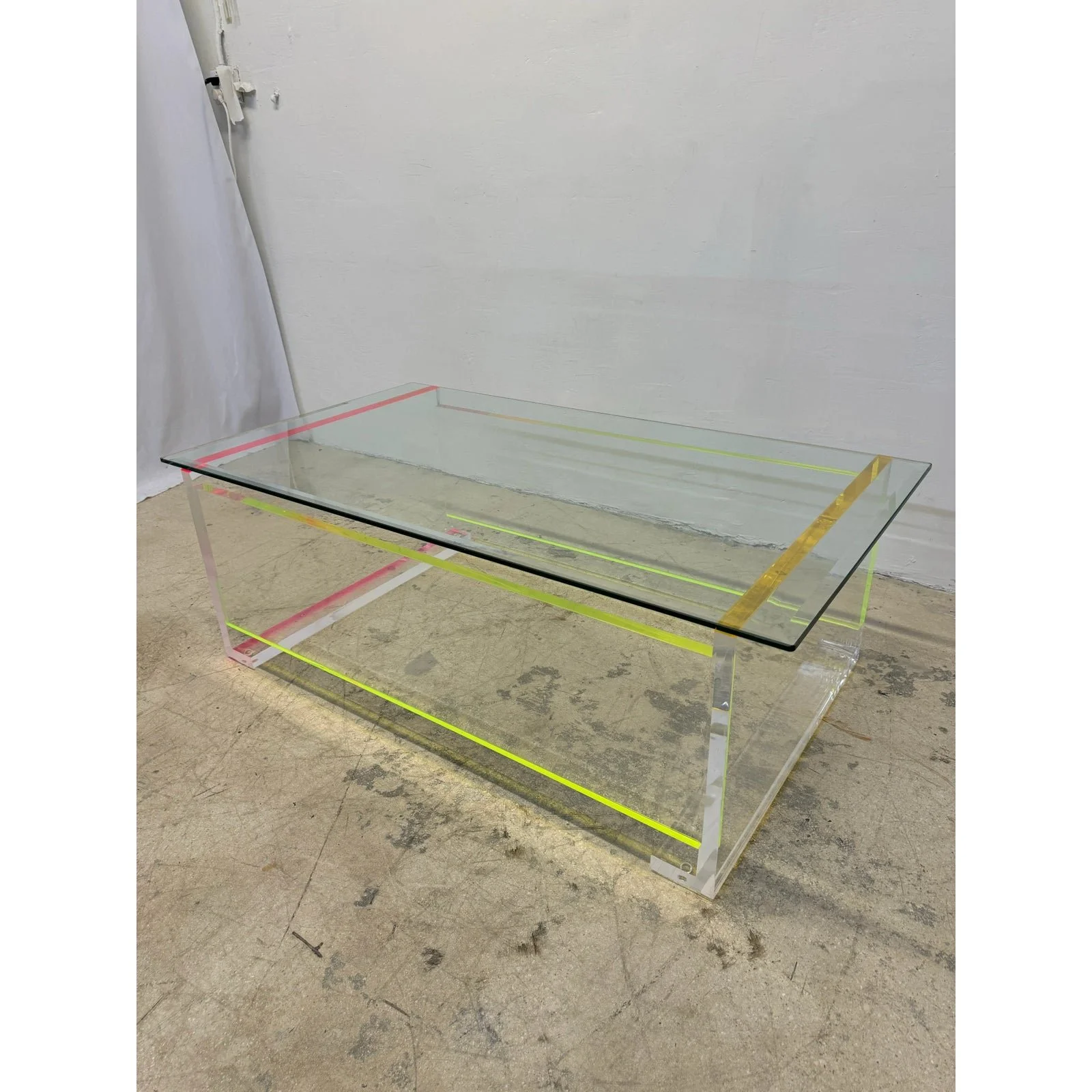 contemporary-neon-color-edge-lucite-coffee-table-with-beveled-glass-top-0465