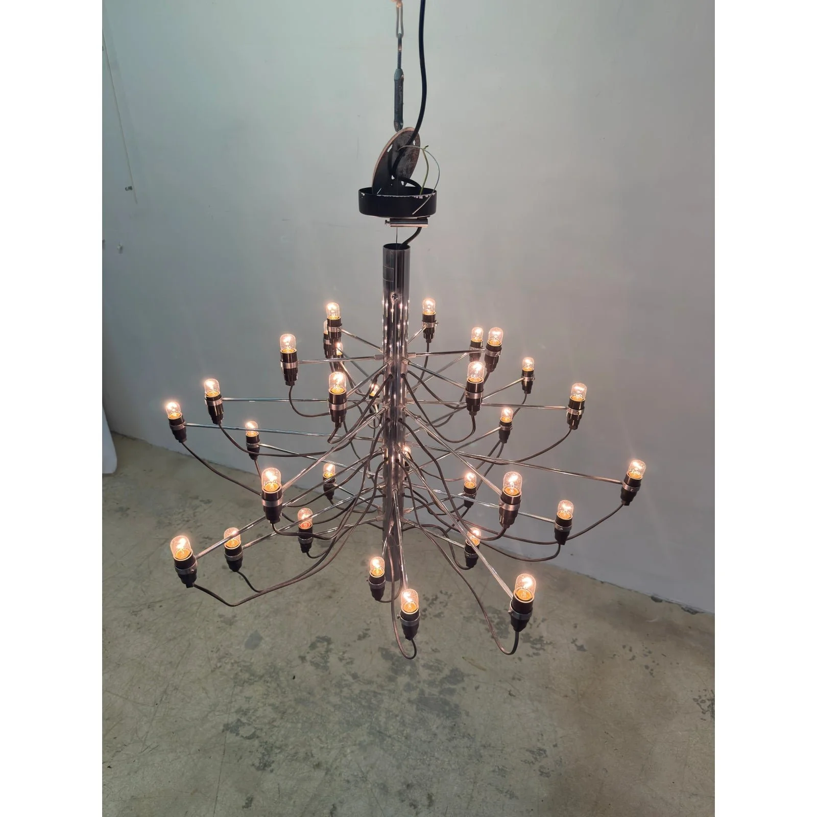 gino-sarfatti-2097-30-bulb-chrome-chandelier-for-flos-6000