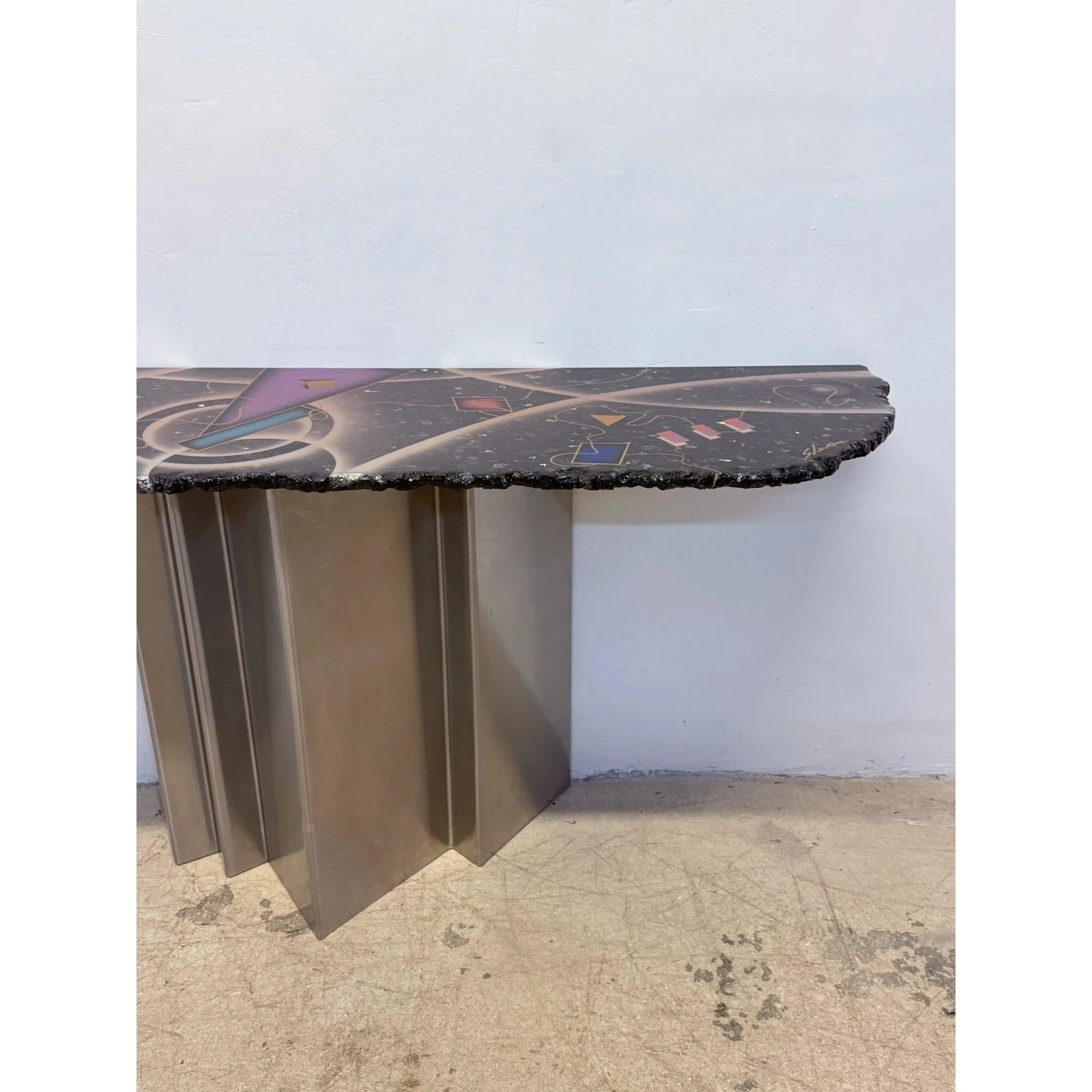 greg-sheres-contemporary-studio-crafted-steel-and-granite-top-console-table-7359