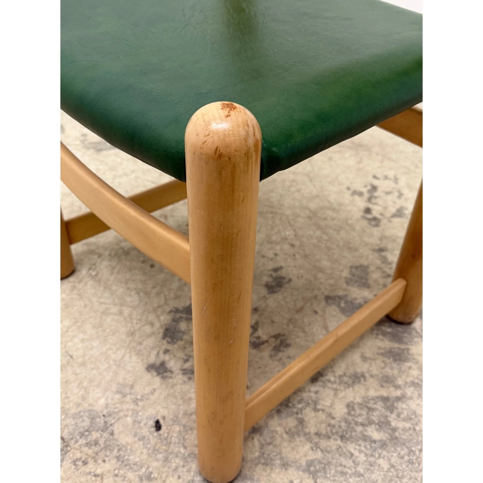 hank-loewenstein-green-naugahyde-and-oak-frame-padova-dining-or-side-chair-2787
