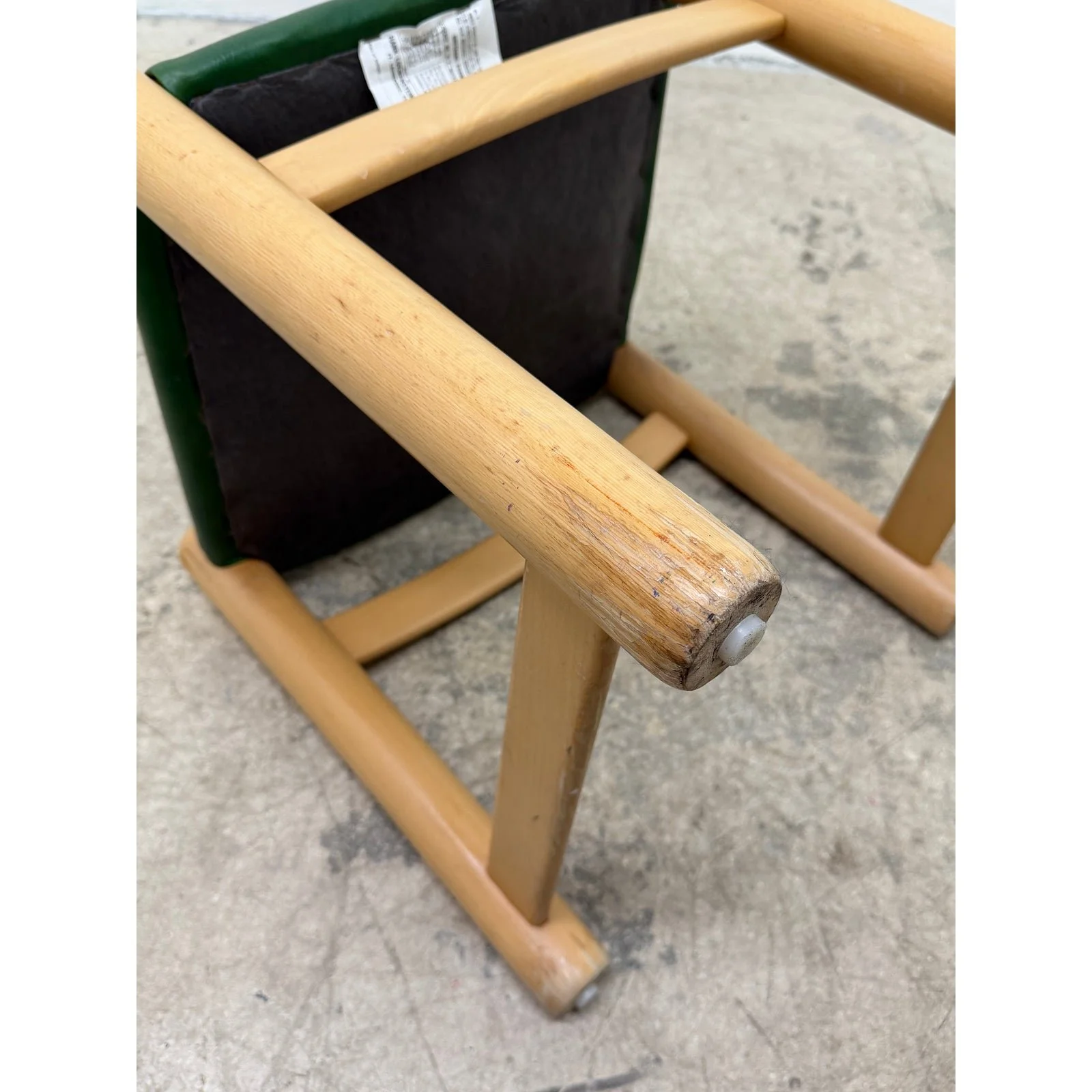 hank-loewenstein-green-naugahyde-and-oak-frame-padova-dining-or-side-chair-1151