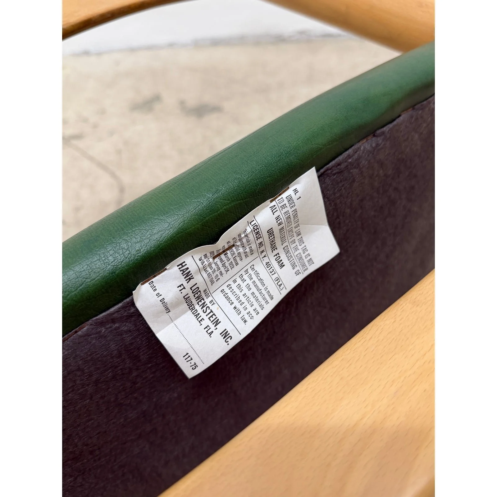 hank-loewenstein-green-naugahyde-and-oak-frame-padova-dining-or-side-chair-8678
