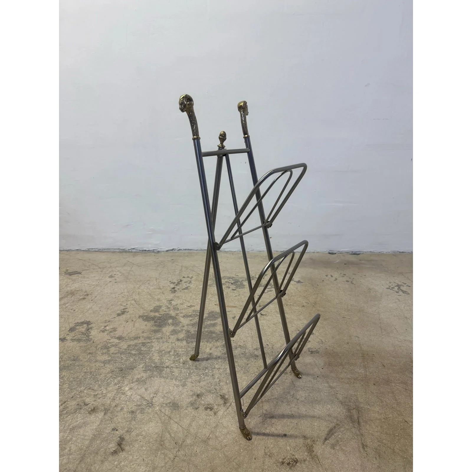 maison-jansen-style-steel-and-brass-rams-head-and-feet-magazine-rack-italy-5166