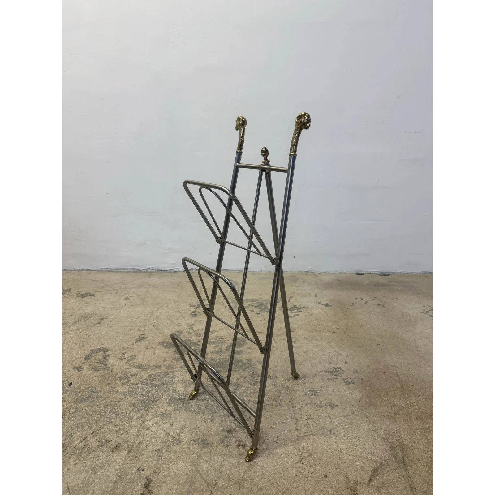 maison-jansen-style-steel-and-brass-rams-head-and-feet-magazine-rack-italy-6854