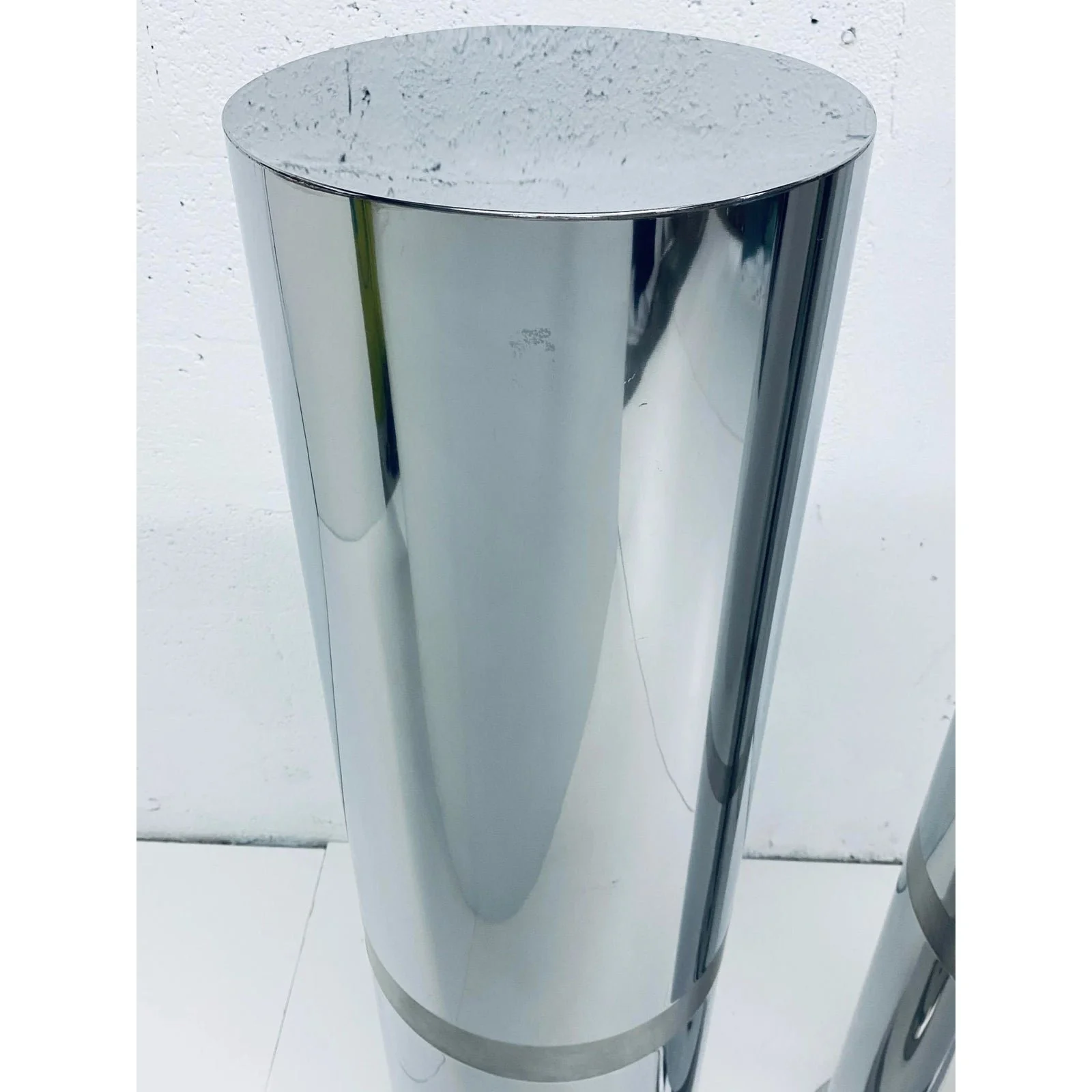 polished-steel-tall-circular-pedestal-tables-with-brushed-steel-banding-a-pair-4715