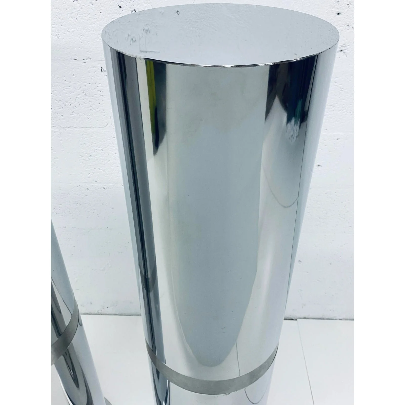 polished-steel-tall-circular-pedestal-tables-with-brushed-steel-banding-a-pair-7723