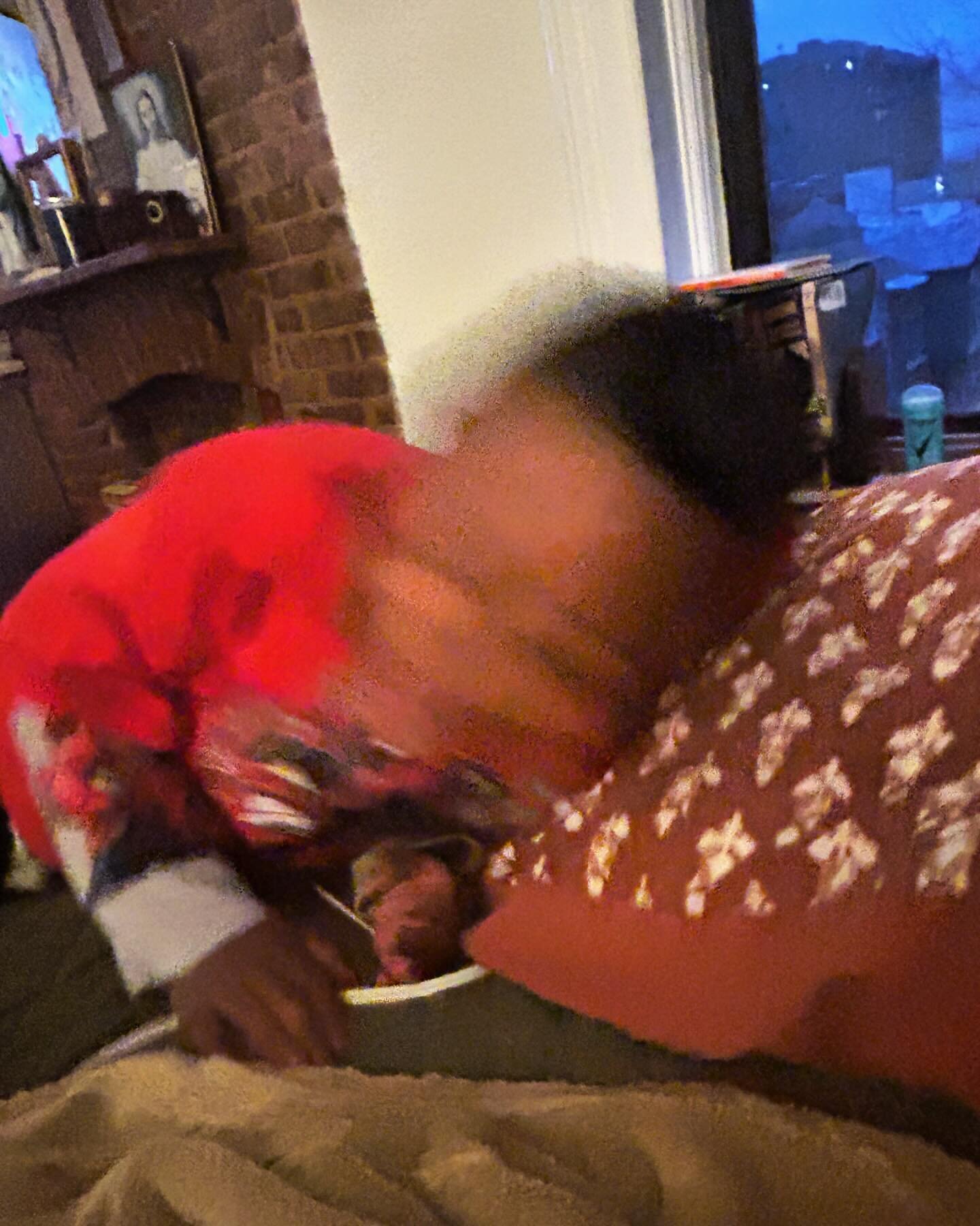 I think this is blurry enough that it&rsquo;s safe to post. LOOK AT HIM LAUGH!! 😍😂🥹