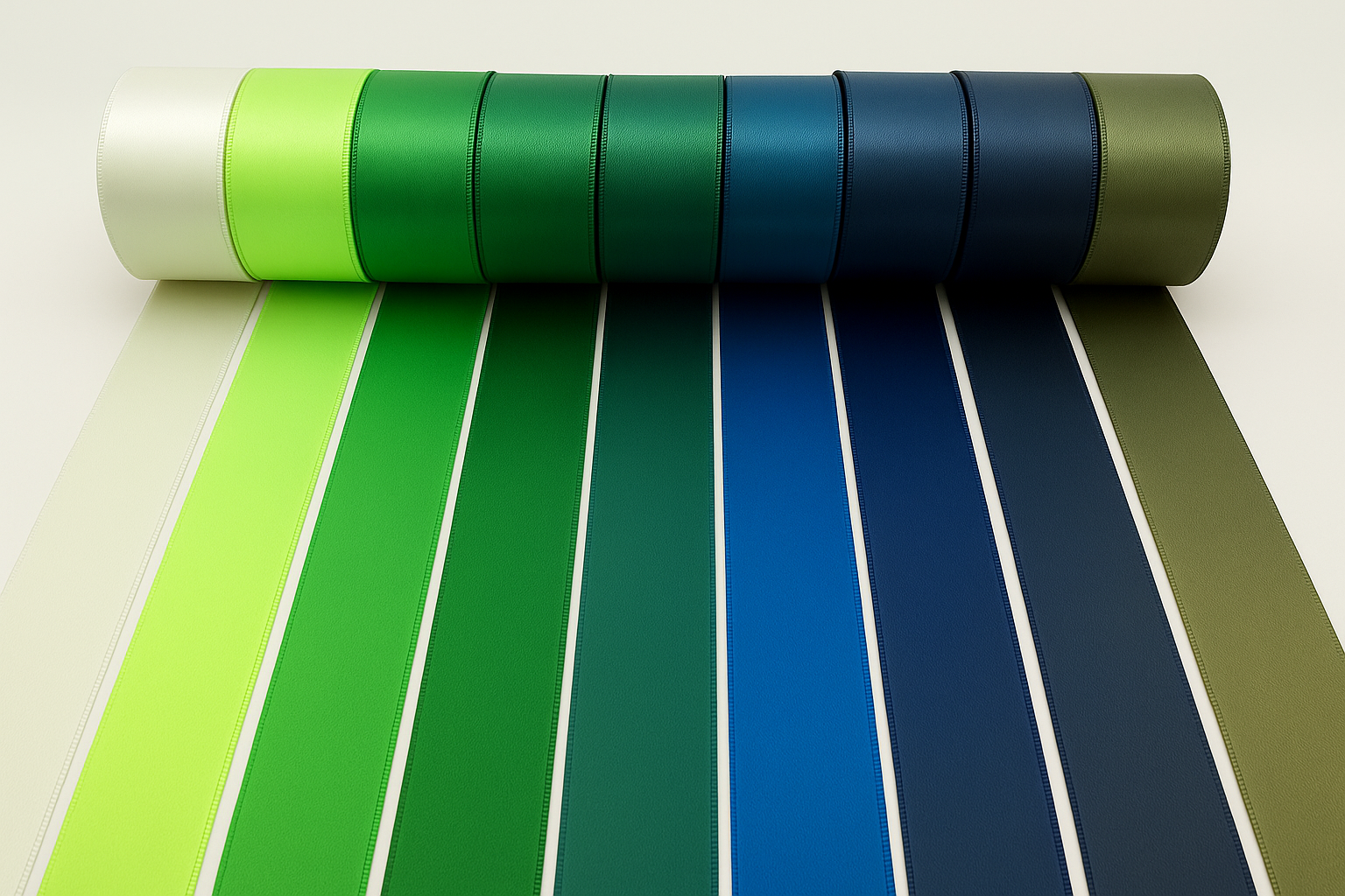 Double Sided, Woven Edge Satin Ribbon 38mm - 75mm- 90m rolls