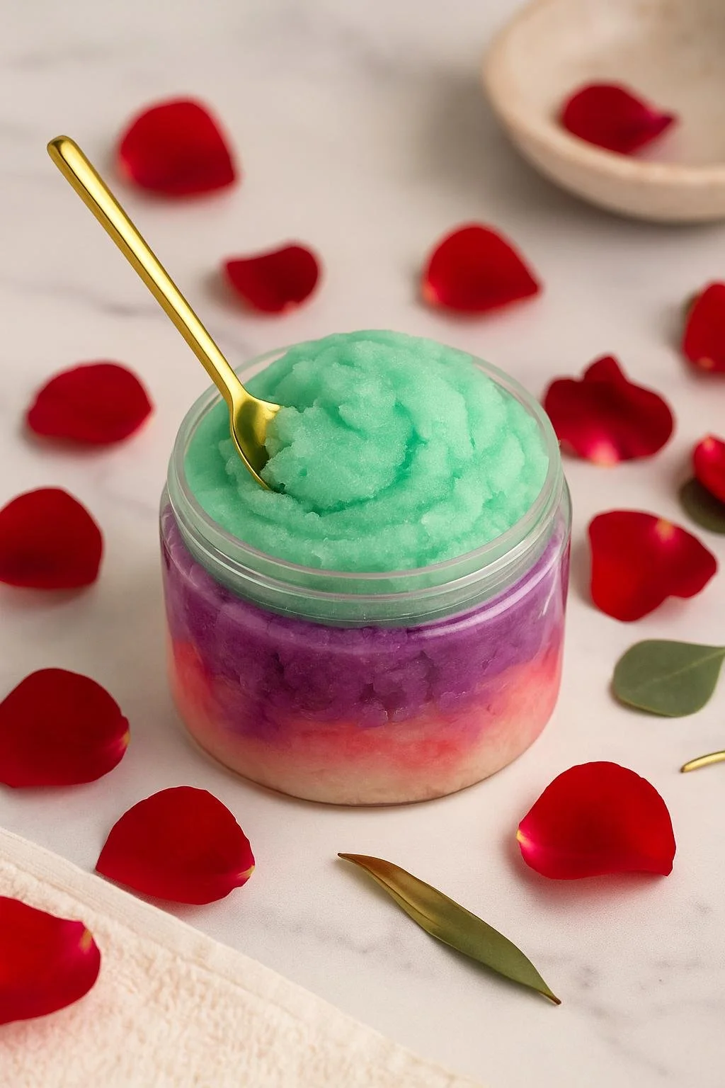 Sorbet Layers - a handcrafted, double-layered sugar scrub designed to exfoliate, nourish, and delight